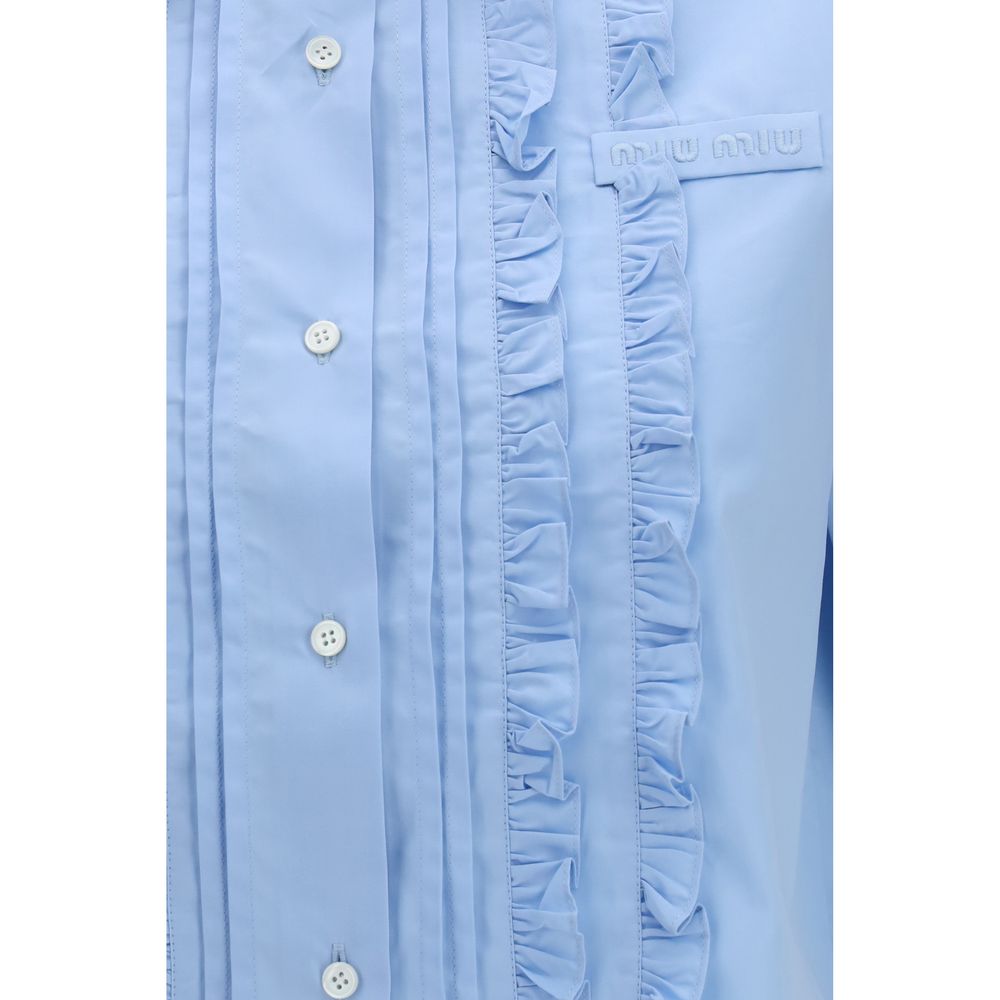Miu Miu Blue Cotton Shortsleeve Shirt | Regal Royce