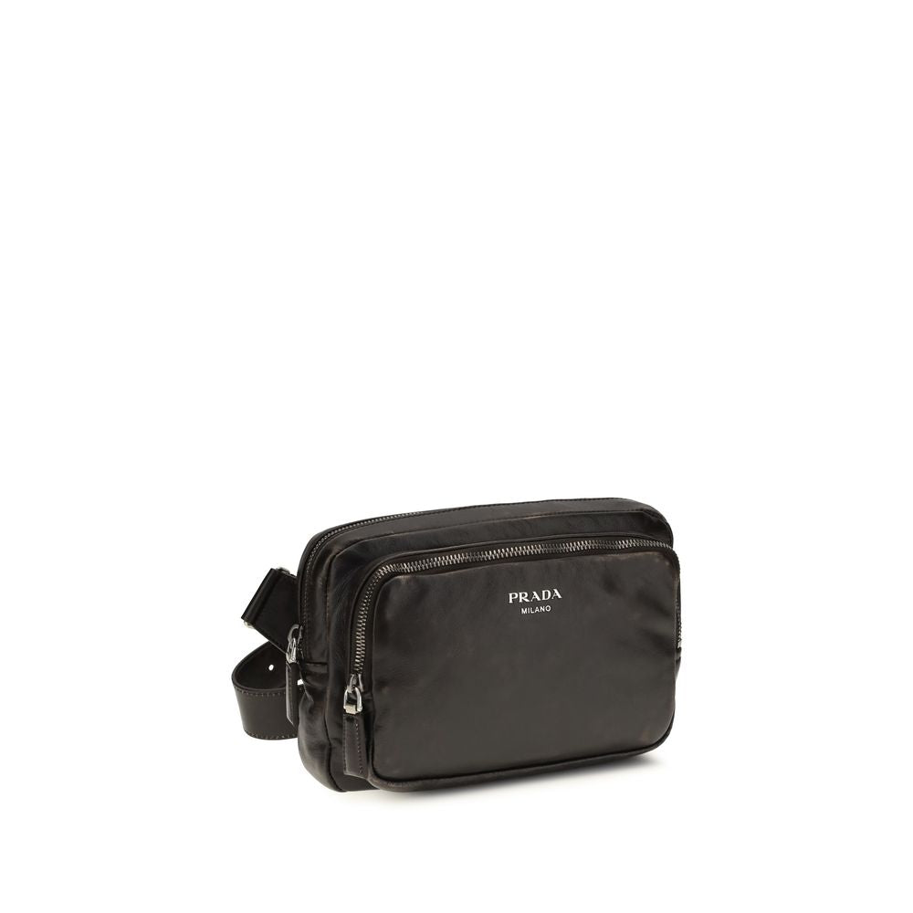 Prada Brown Calf Leather Bos Taurus Shoulder Bag | Regal Royce