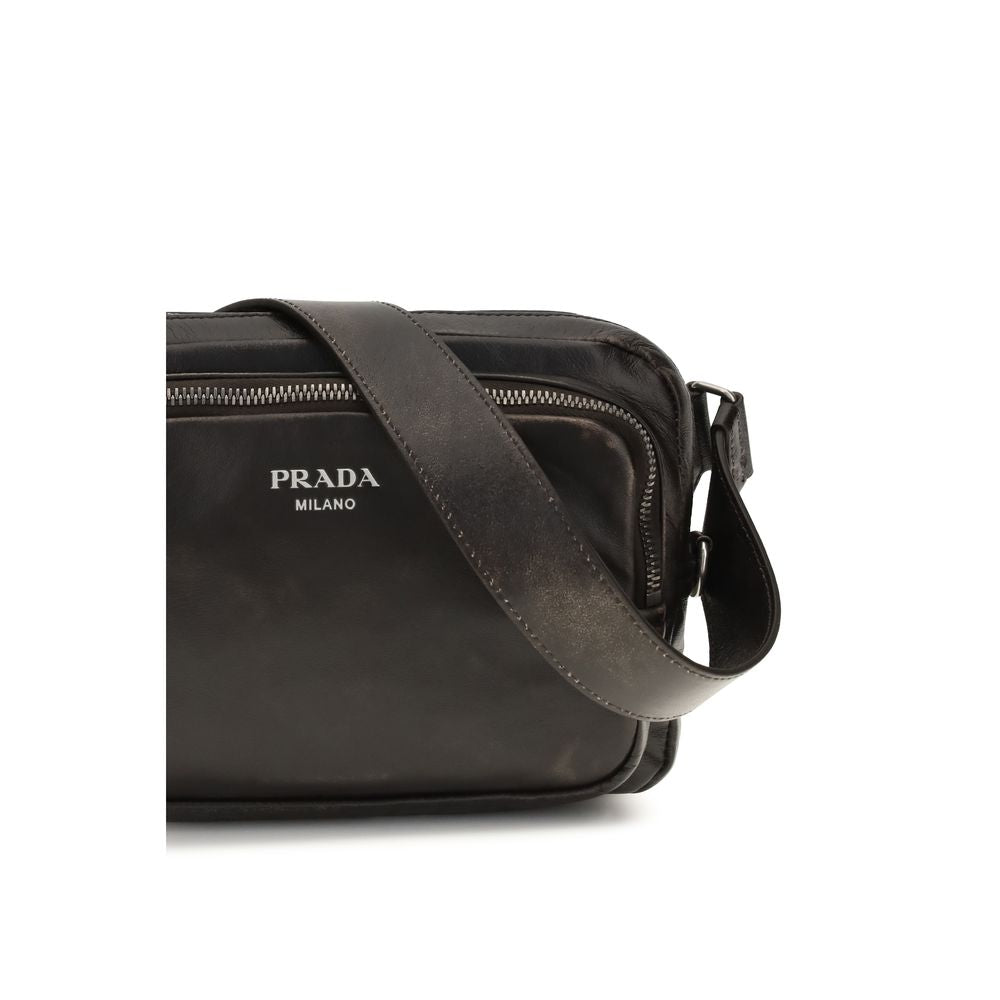 Prada Brown Calf Leather Bos Taurus Shoulder Bag | Regal Royce