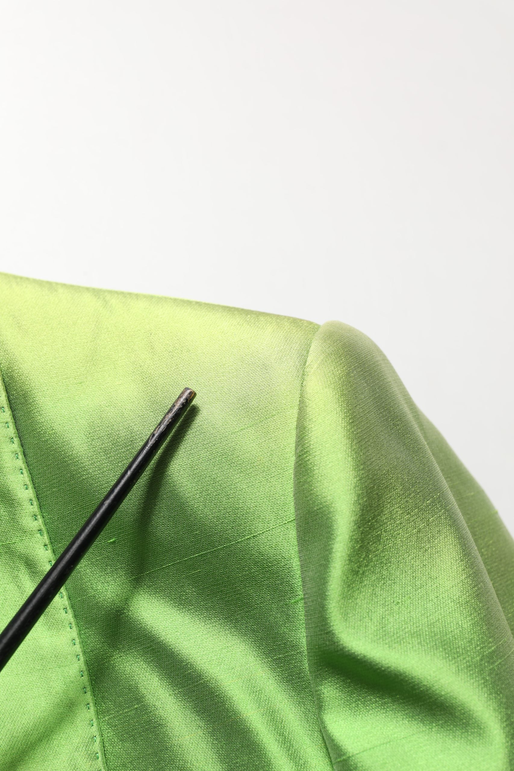 Dolce & Gabbana Green Silk SingleBreasted Embellished Blazer | Regal Royce