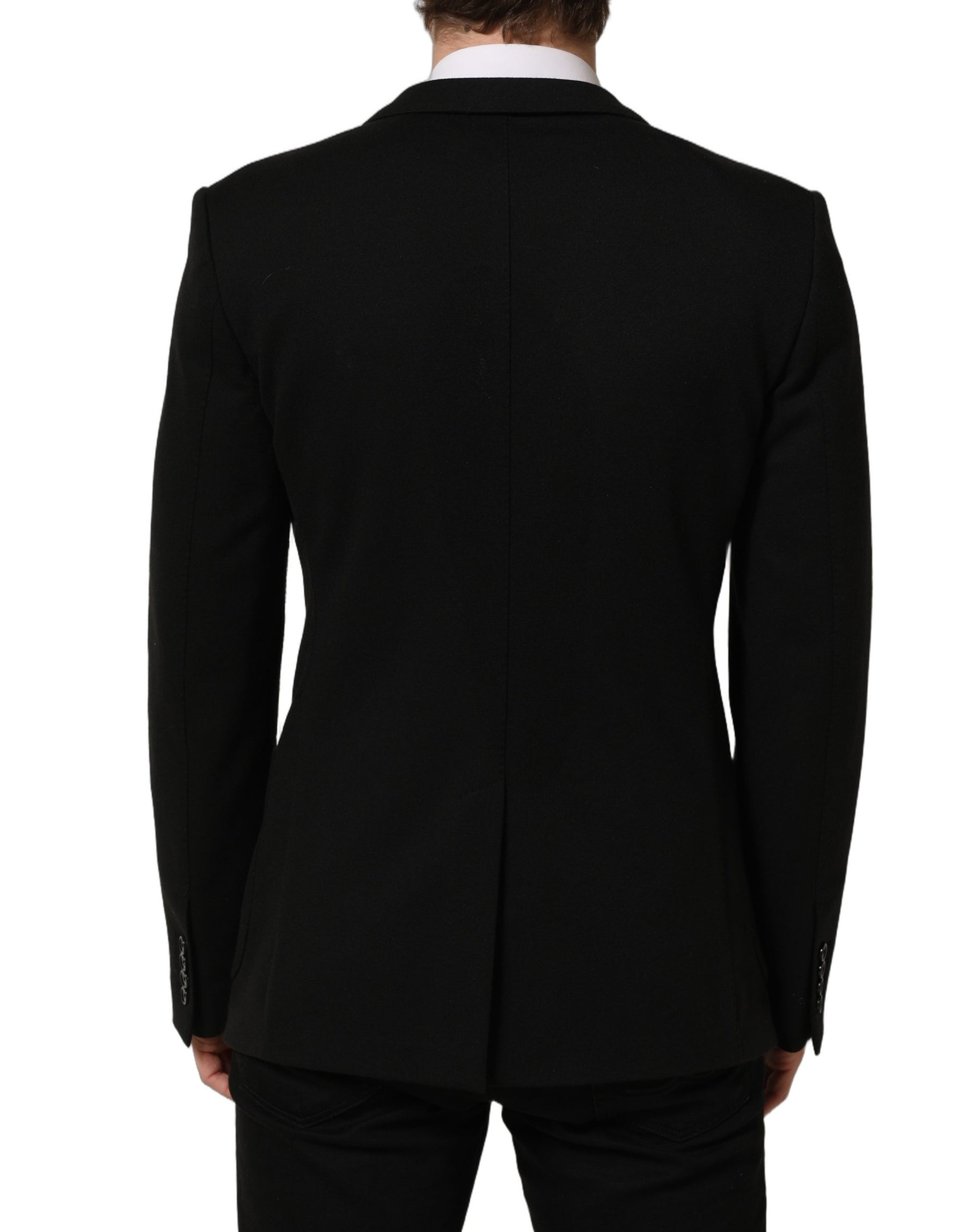 Dolce & Gabbana Black Logo Crest SingleBreasted Coat Blazer | Regal Royce