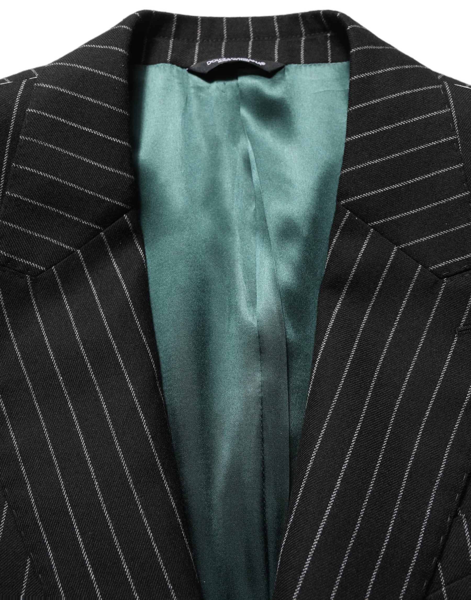 Dolce & Gabbana Black Stripes Wool Single Breasted Blazer | Regal Royce
