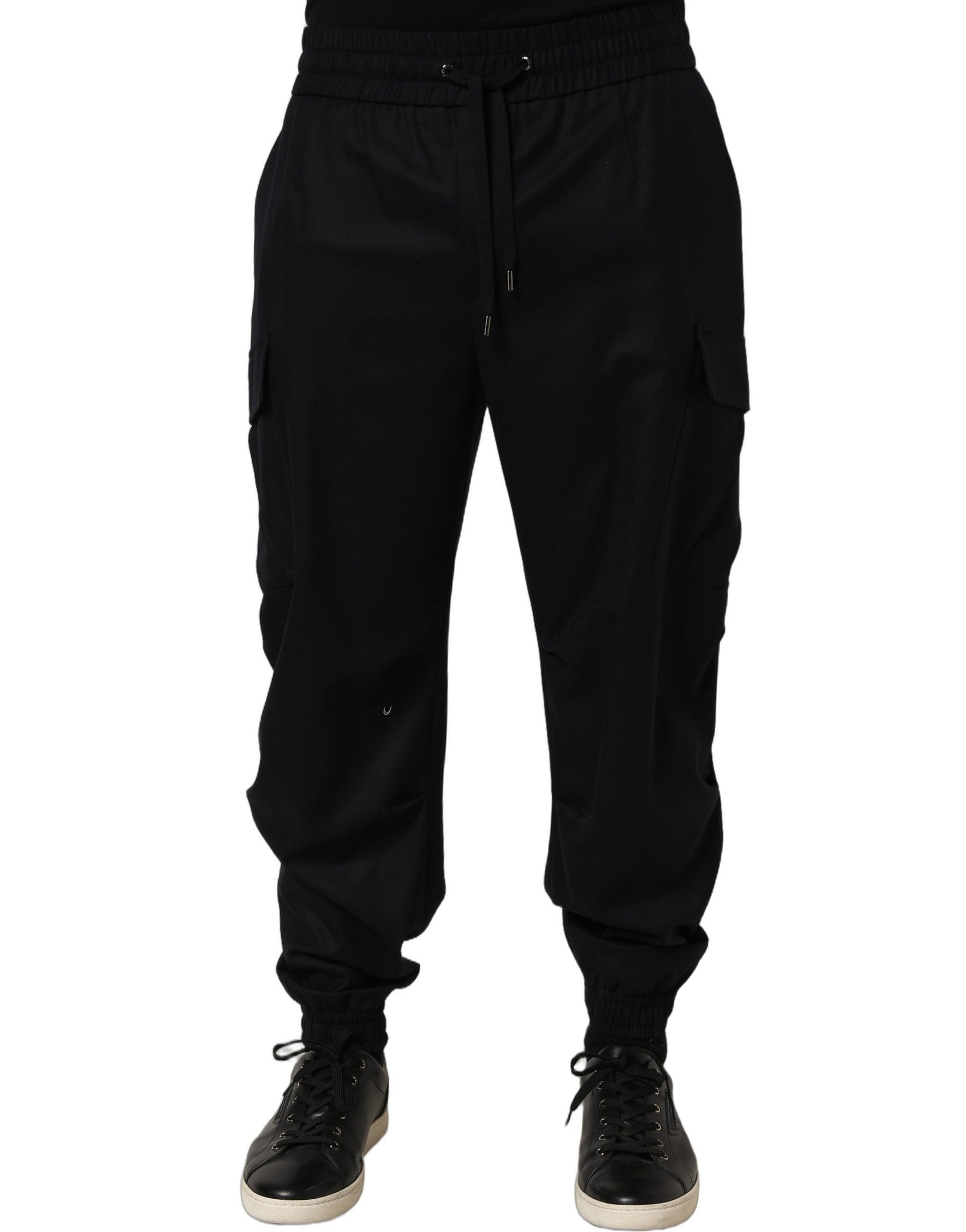 Dolce & Gabbana Black Mid Waist Cargo Jogger Sweatpants Pants | Regal Royce