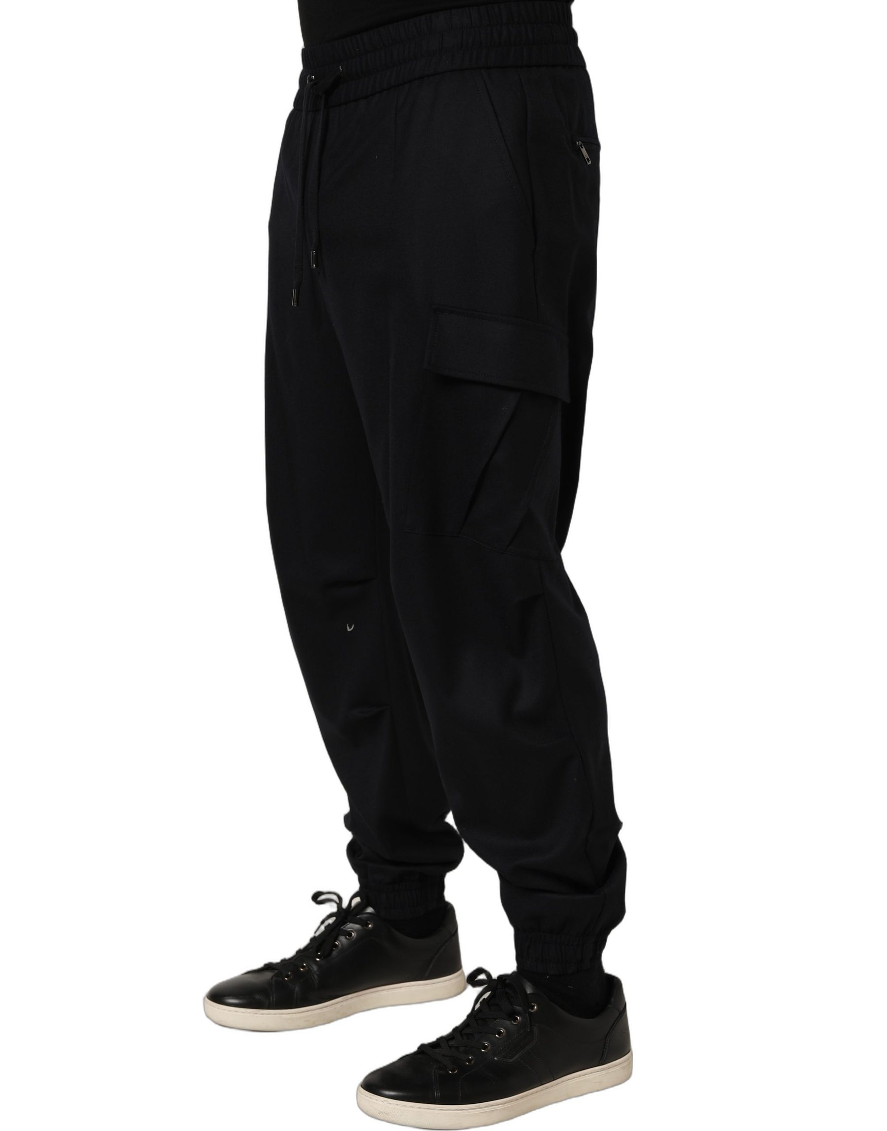 Dolce & Gabbana Black Mid Waist Cargo Jogger Sweatpants Pants | Regal Royce