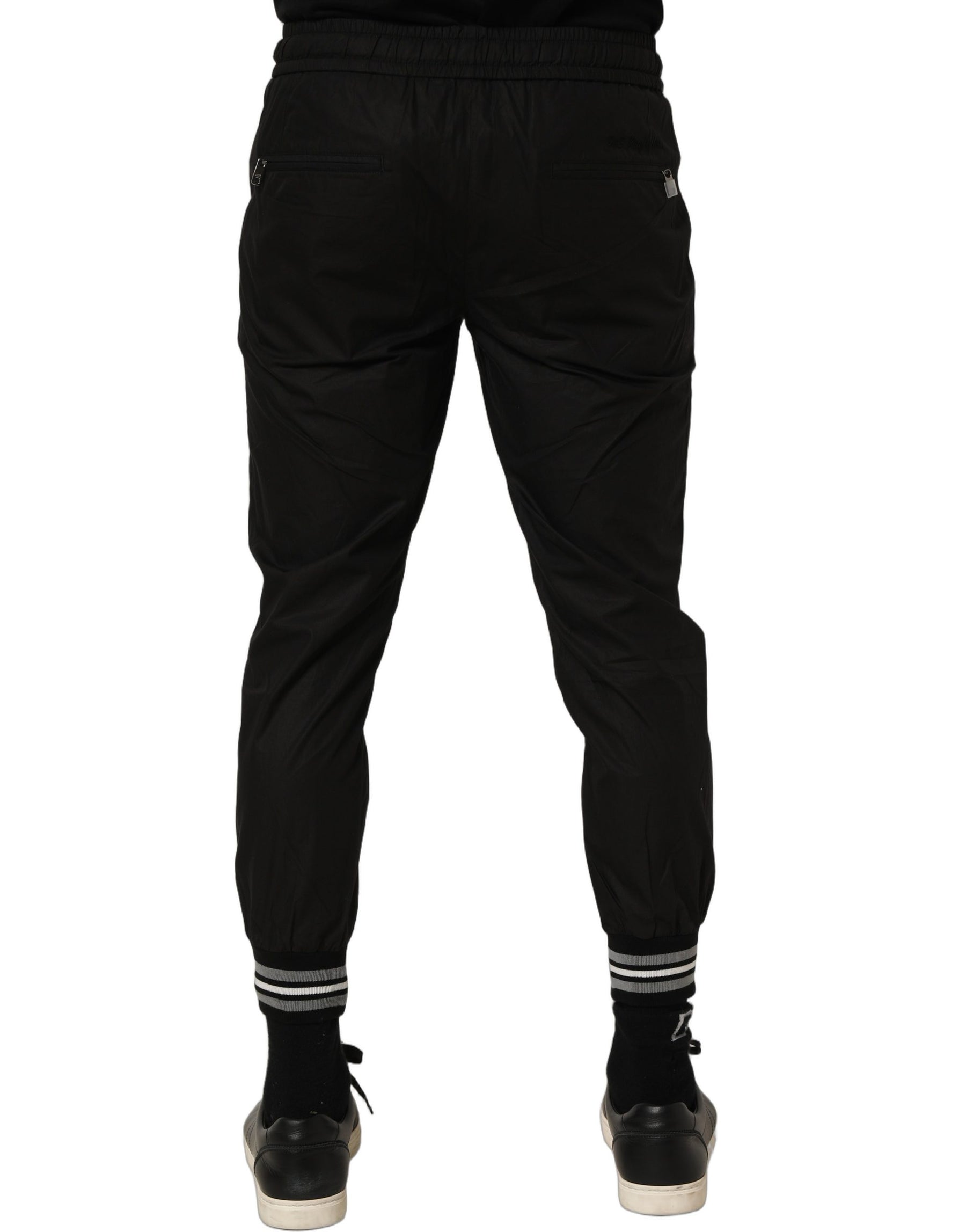 Dolce & Gabbana Black Cotton Mid Waist Jogger Sweatpants Pants | Regal Royce