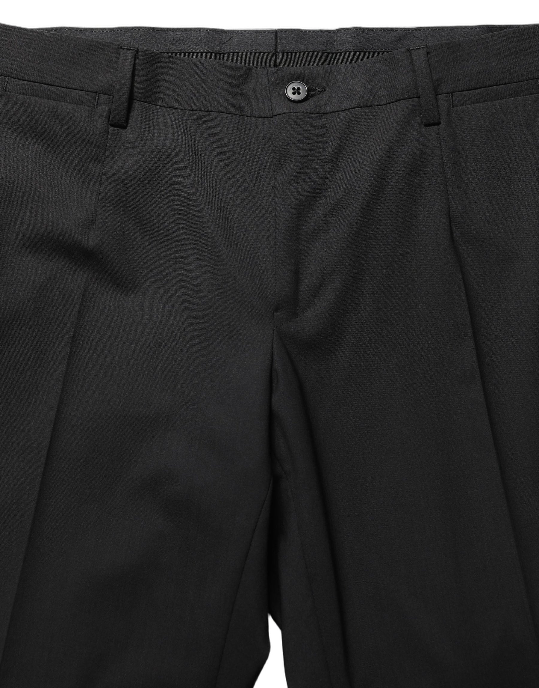 Dolce & Gabbana Black Wool Skinny Leg Dress Men Trouser Pants | Regal Royce