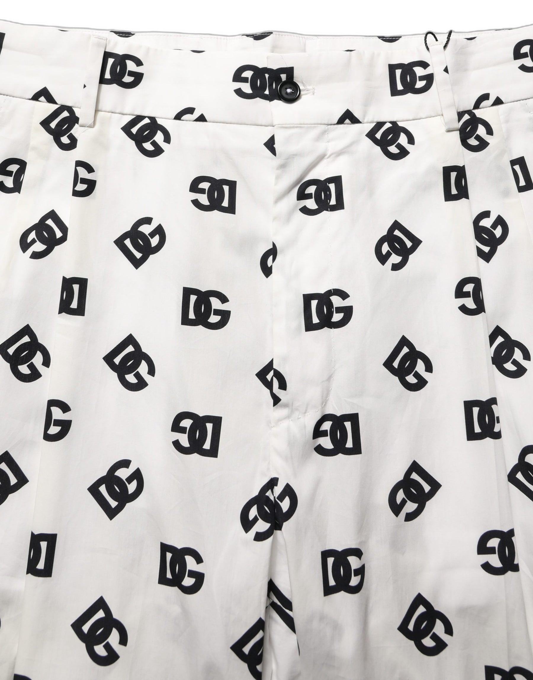 Dolce & Gabbana White Logo Skinny Leg Dress Men Trouser Pants | Regal Royce
