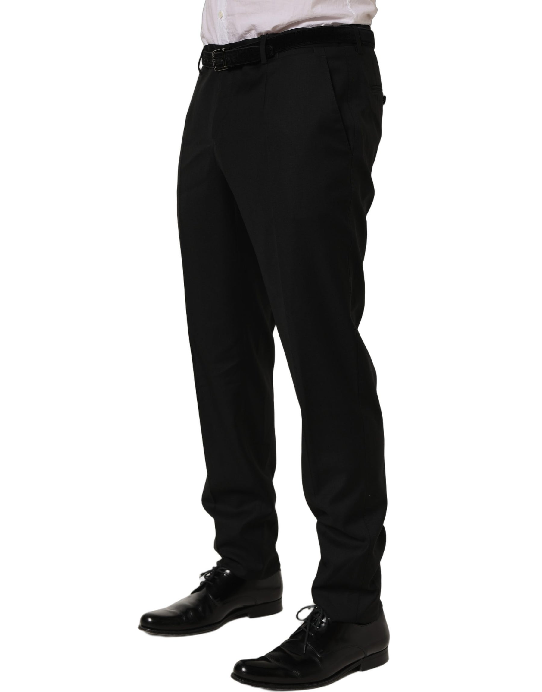 Dolce & Gabbana Black Wool Skinny Leg Dress Trouser Pants | Regal Royce