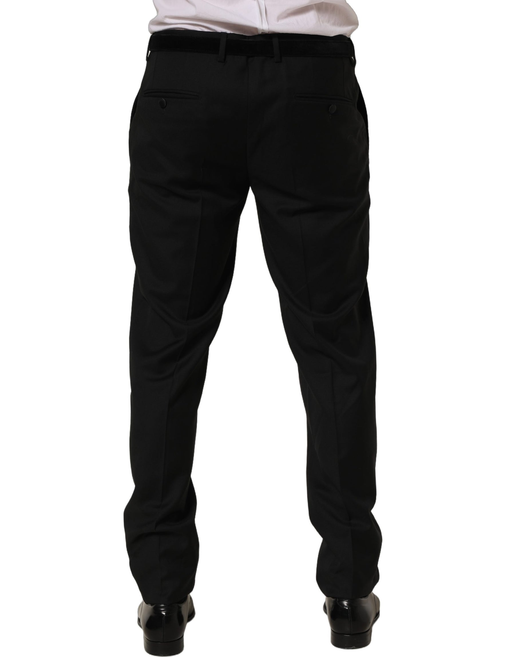 Dolce & Gabbana Black Wool Skinny Leg Dress Trouser Pants | Regal Royce