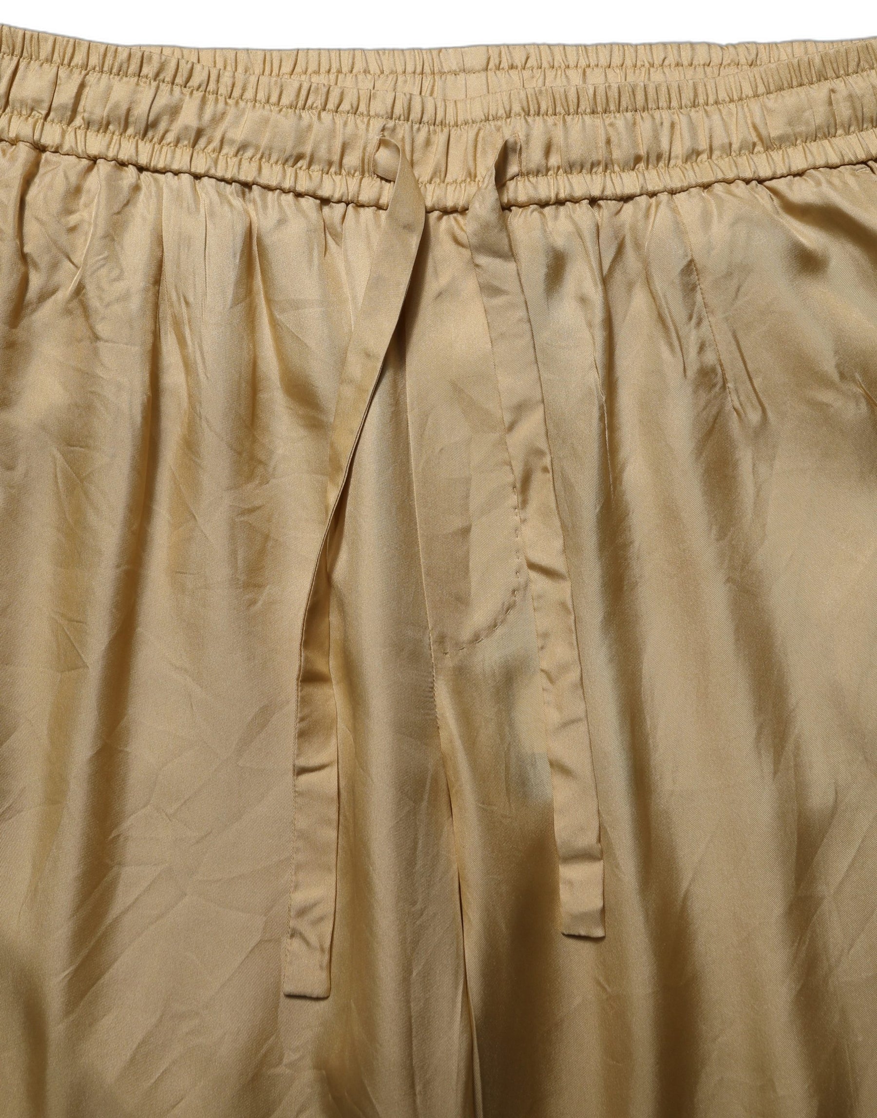 Dolce & Gabbana Yellow Straight Silk Mid Waist Chino Trouser Pants | Regal Royce