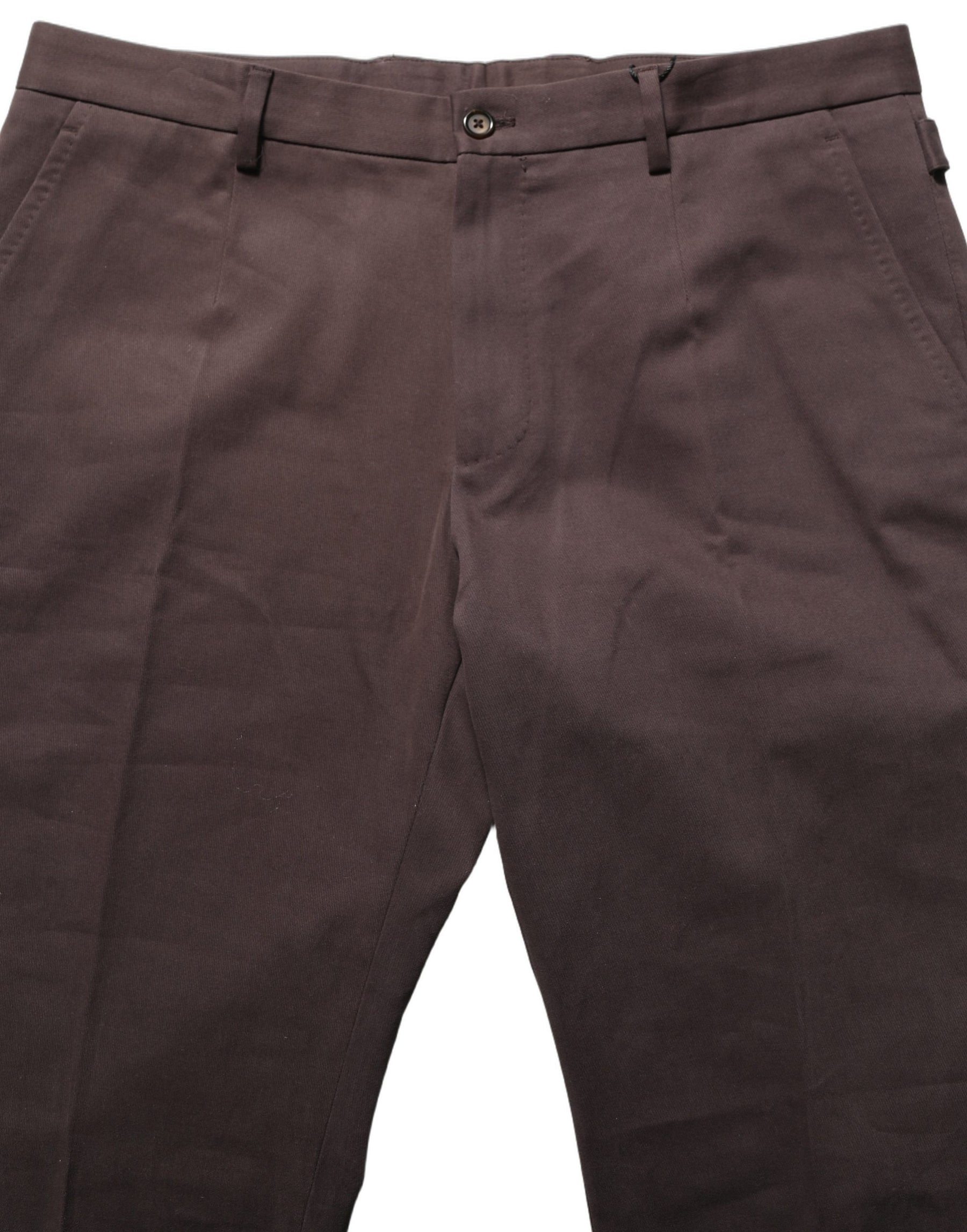Dolce & Gabbana Brown Cotton Skinny Leg Dress Trouser Pants | Regal Royce