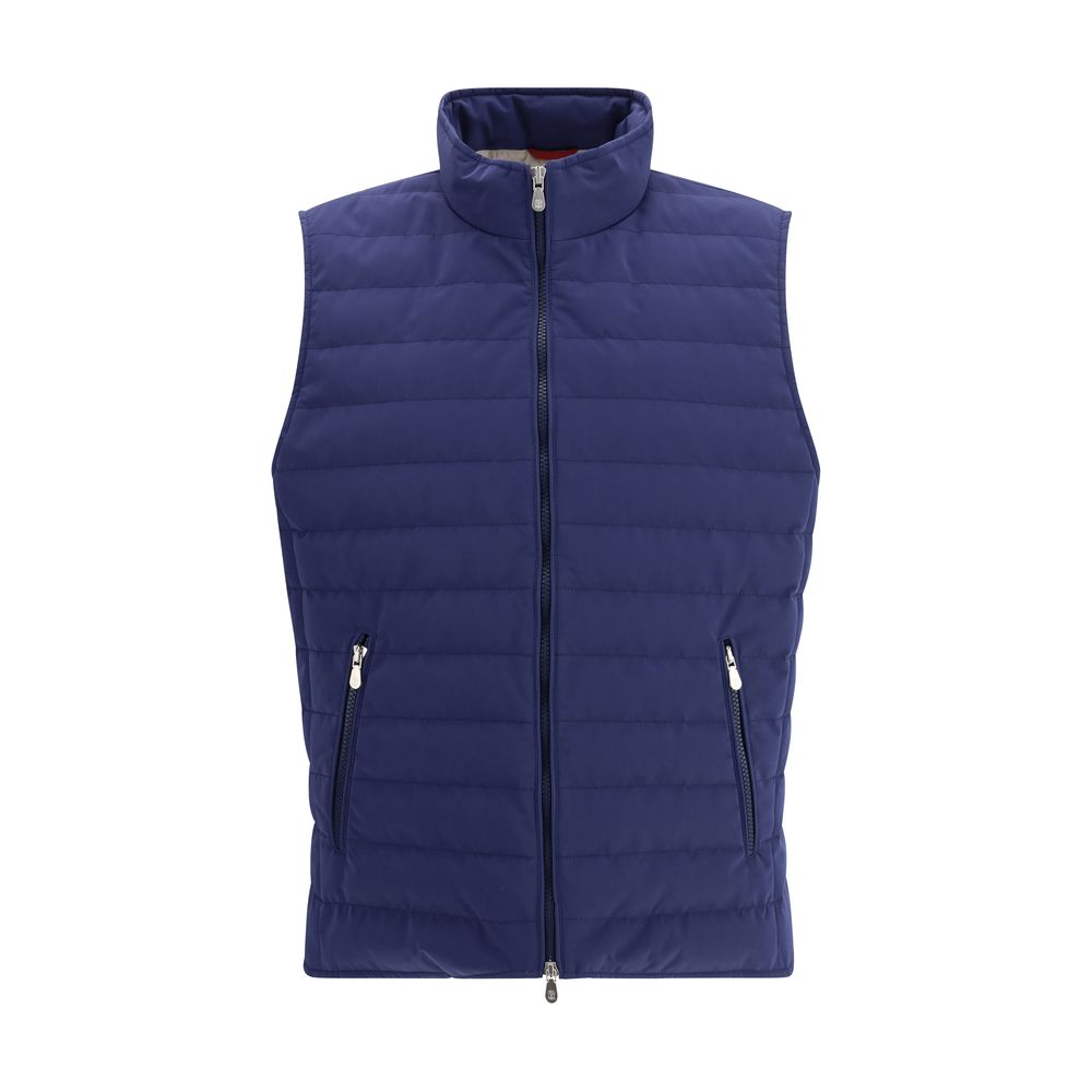 Brunello Cucinelli Blue Polyester Sleeveless Jacket | Regal Royce