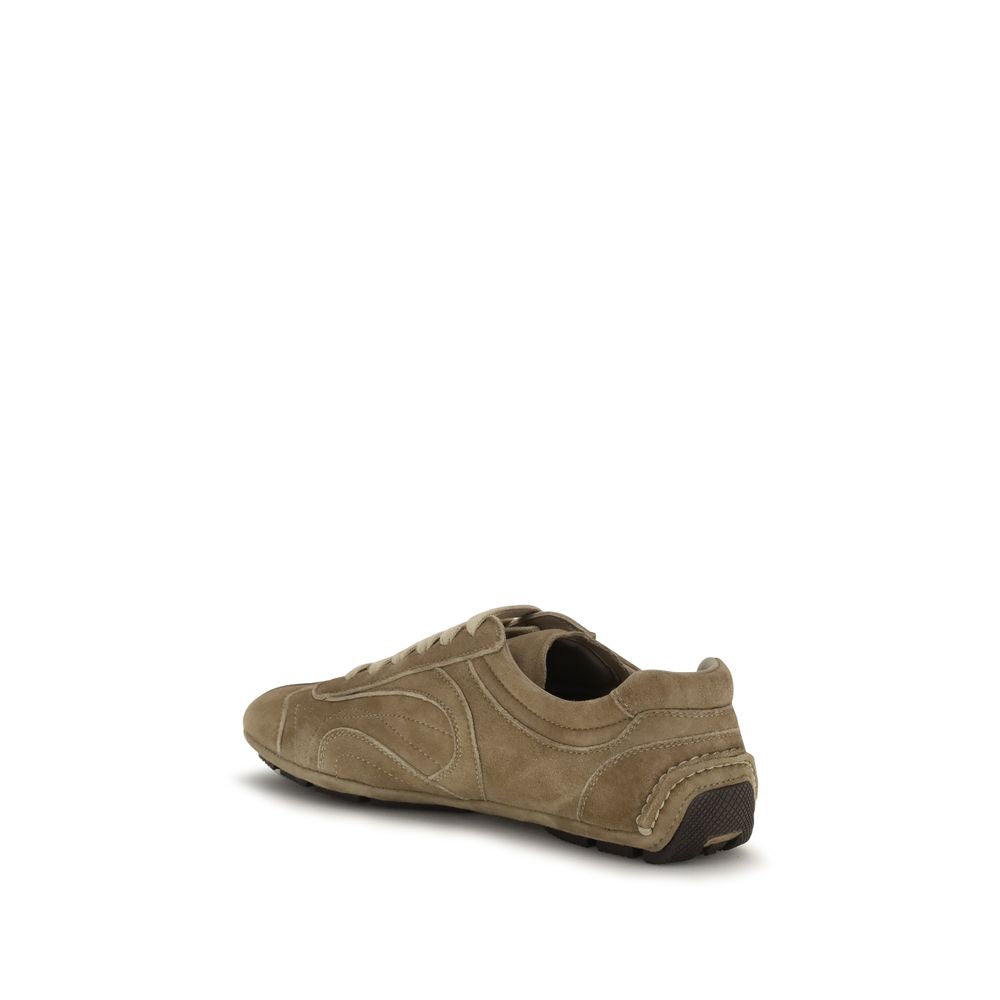 Prada Brown Calf Leather Bos Taurus Athletic Sneakers | Regal Royce