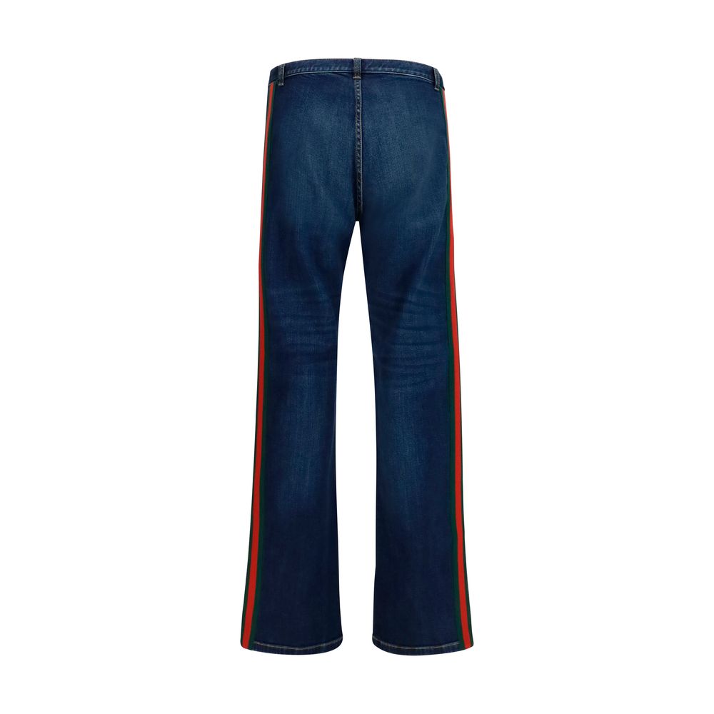 Gucci Blue Cotton Flared Jeans | Regal Royce