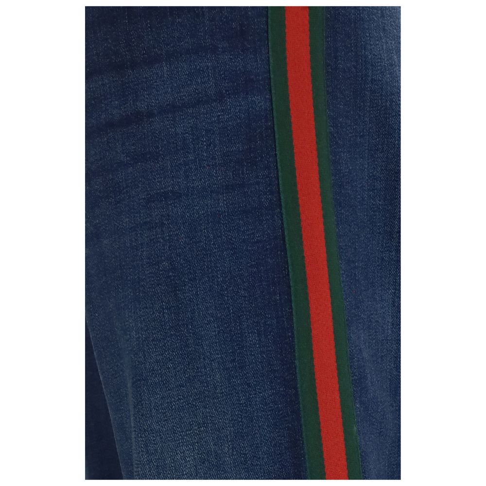 Gucci Blue Cotton Flared Jeans | Regal Royce