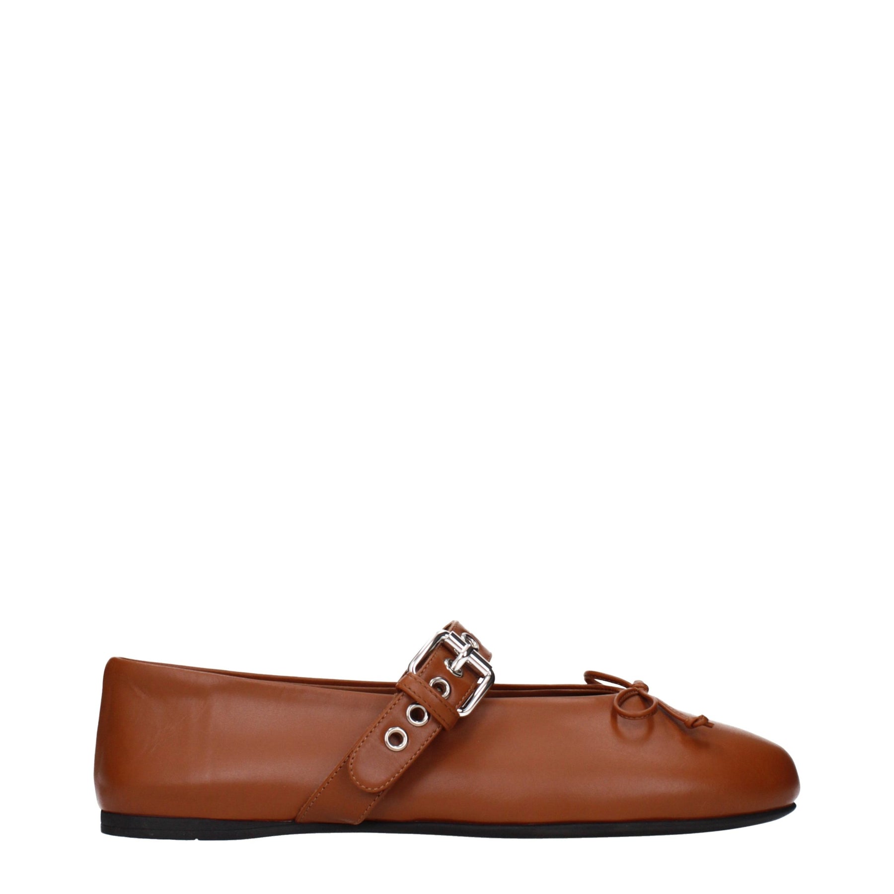 Miu Miu Brown Leather Ballet Flats | Regal Royce