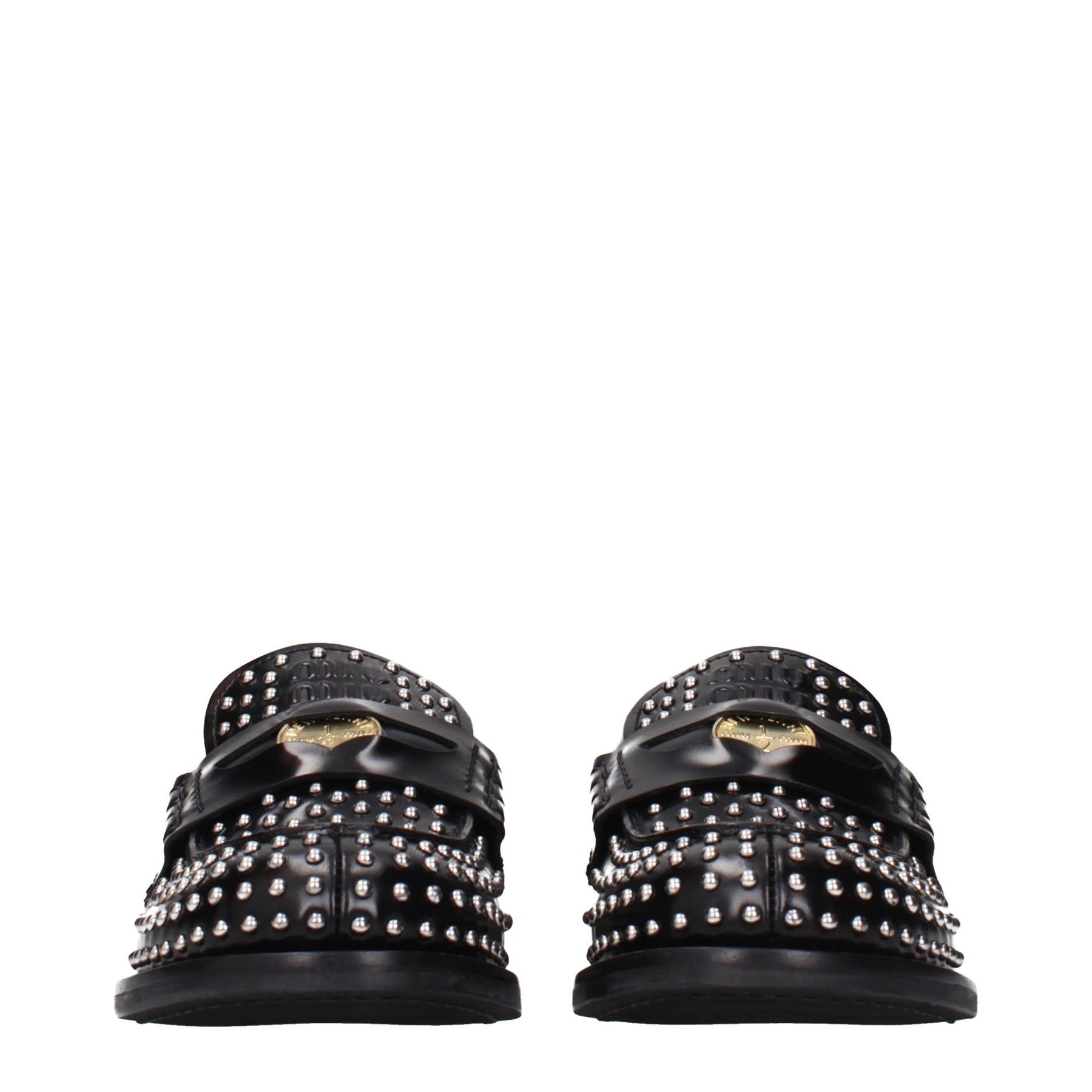 Miu Miu Black Leather Slip-On Loafers | Regal Royce