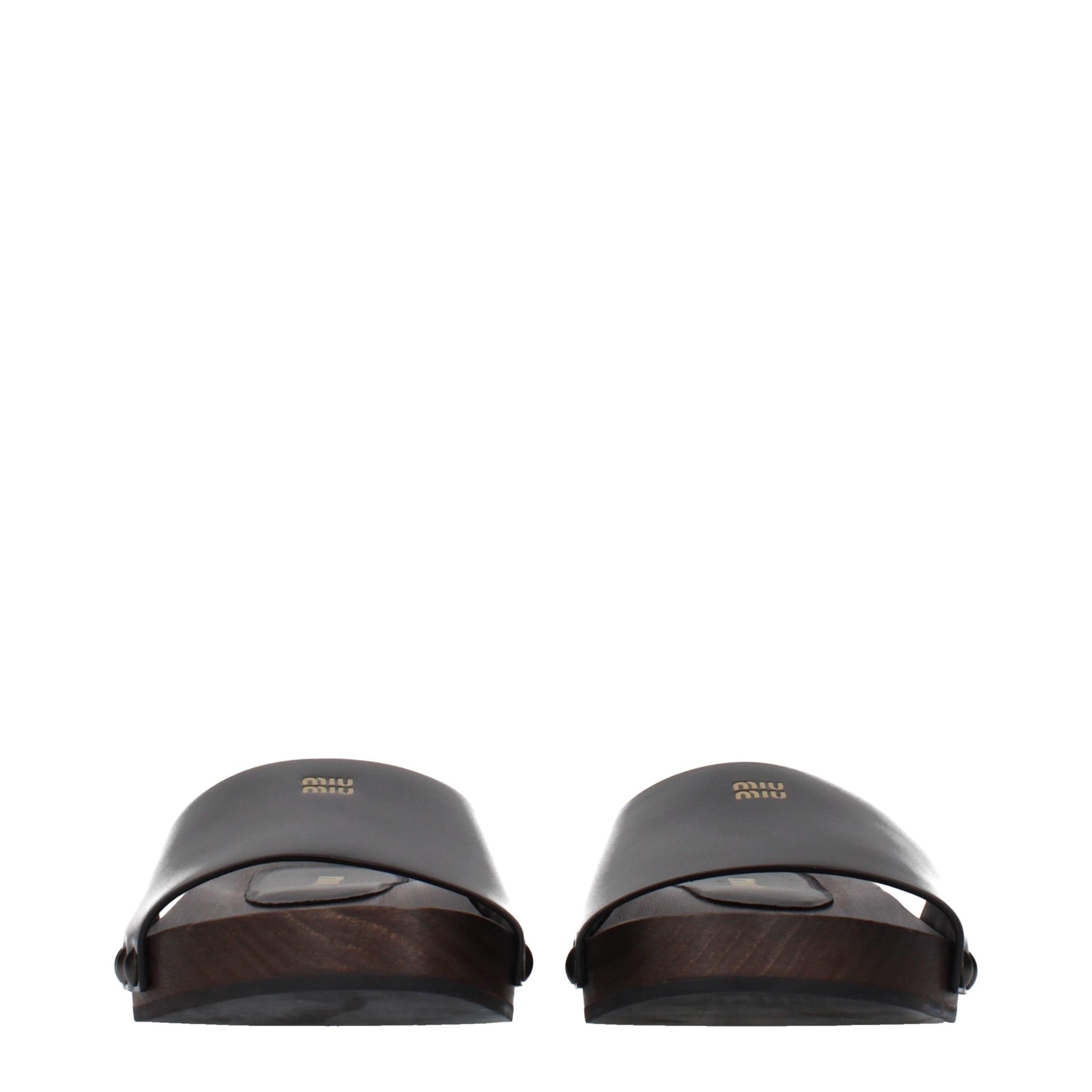 Miu Miu Black Leather Slippers | Regal Royce
