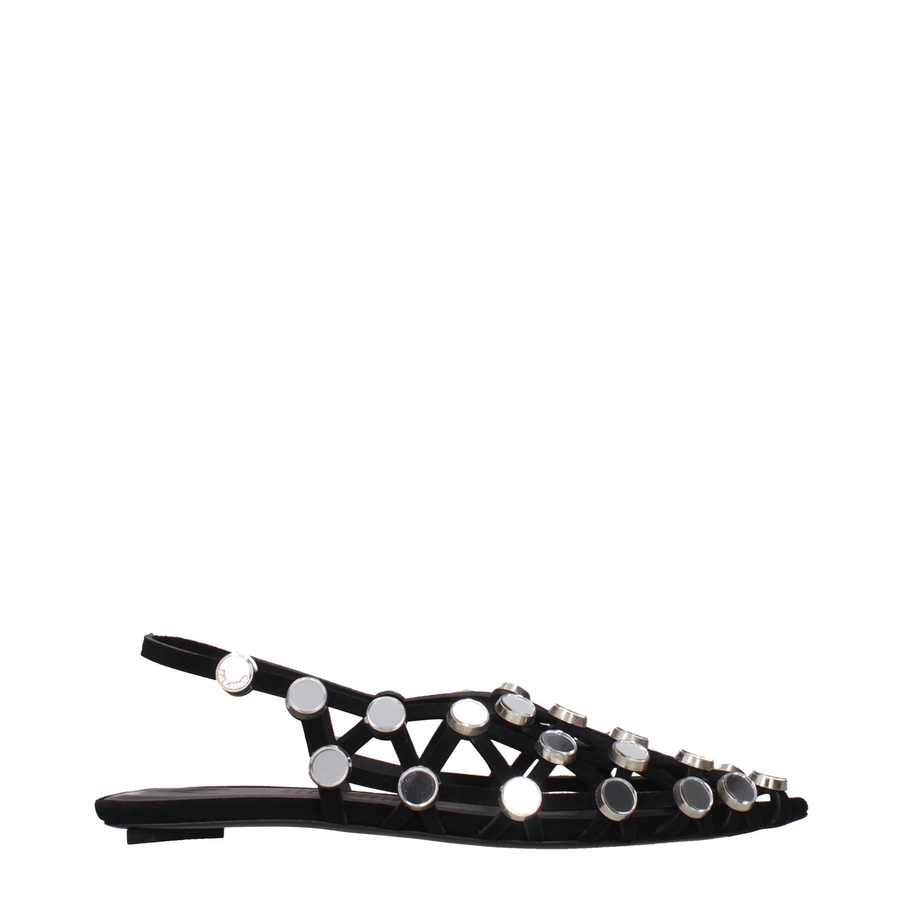 The Attico Black Leather Ballet Flats | Regal Royce