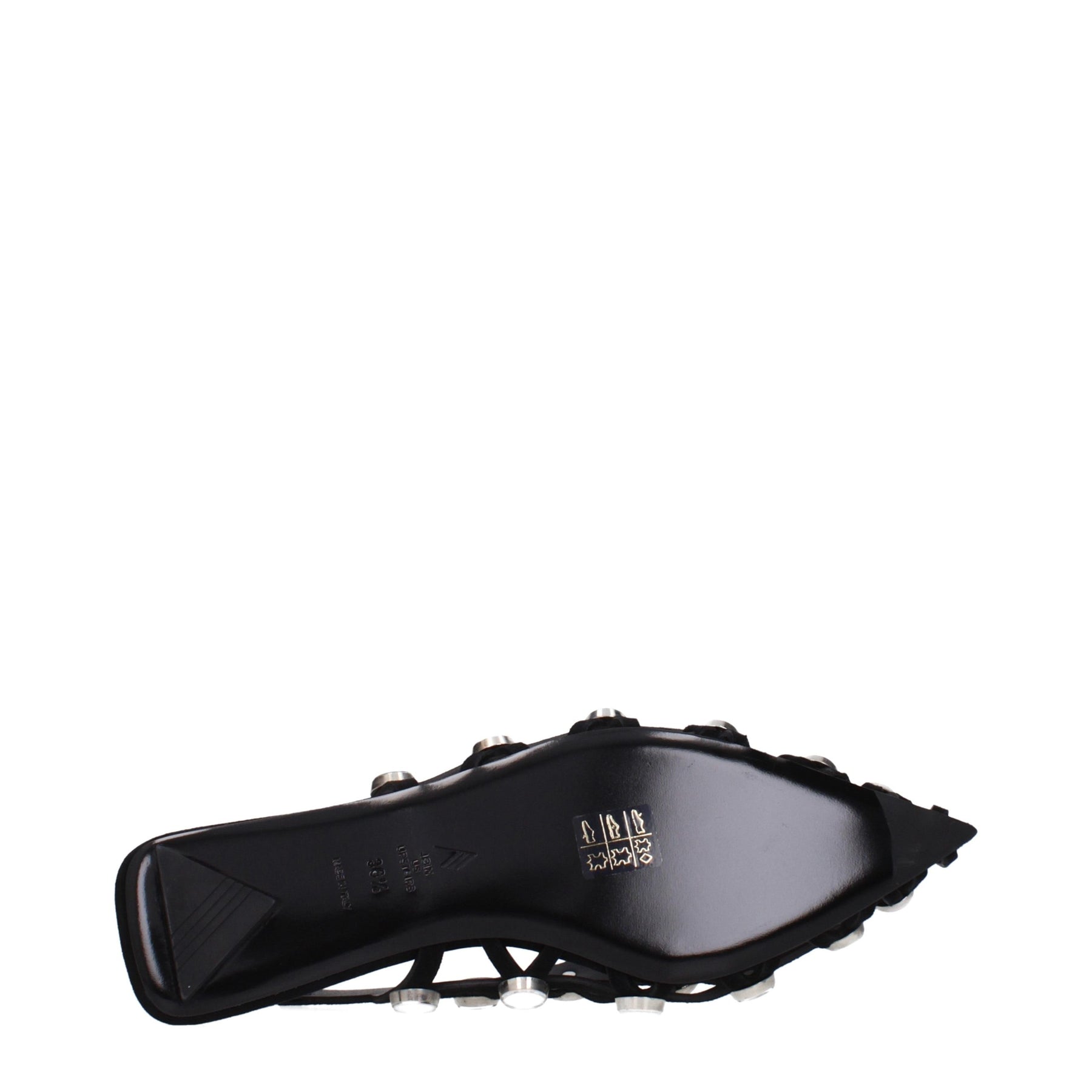 The Attico Black Leather Ballet Flats | Regal Royce