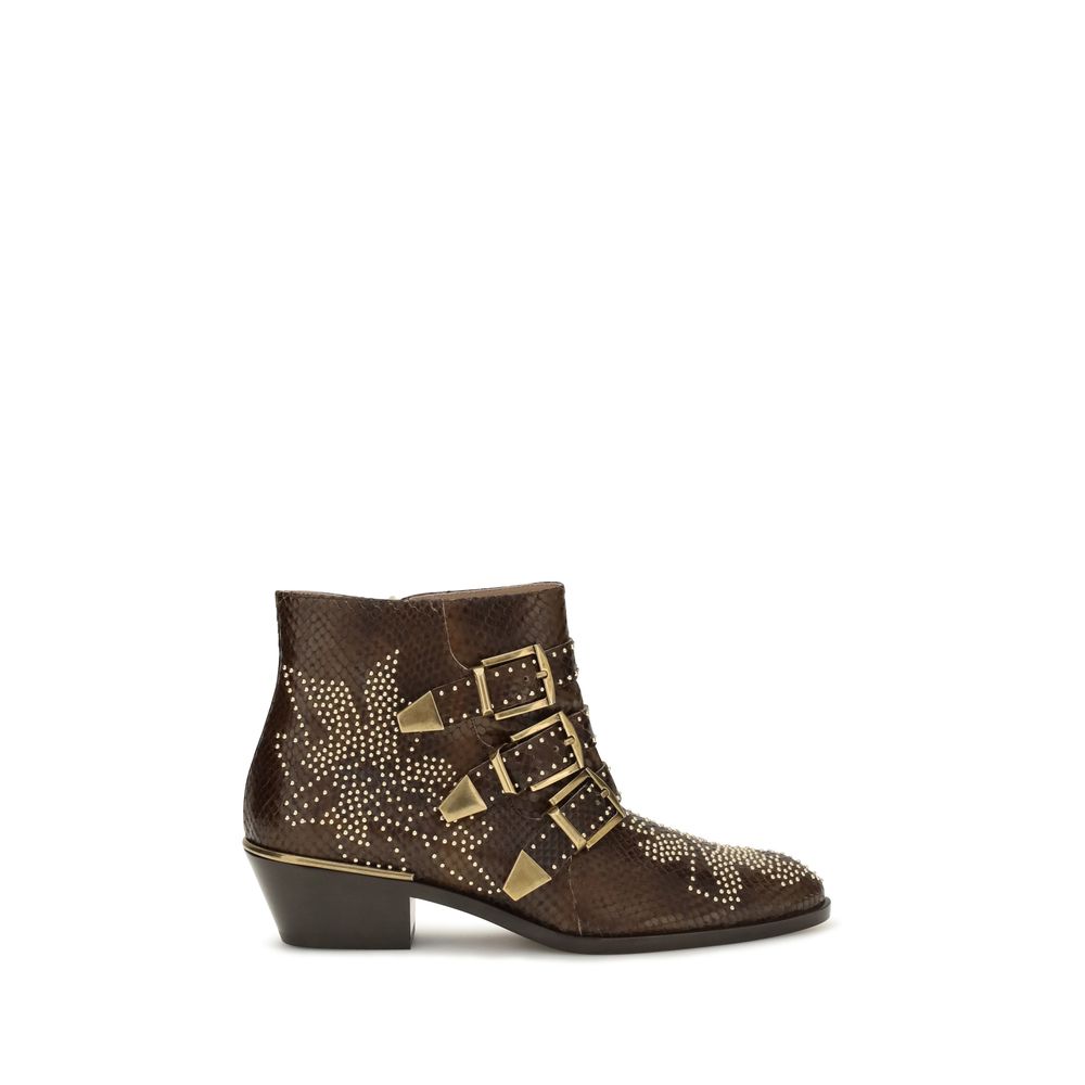 Chloé Brown Calf Leather Bos Taurus Ankle Boots | Regal Royce