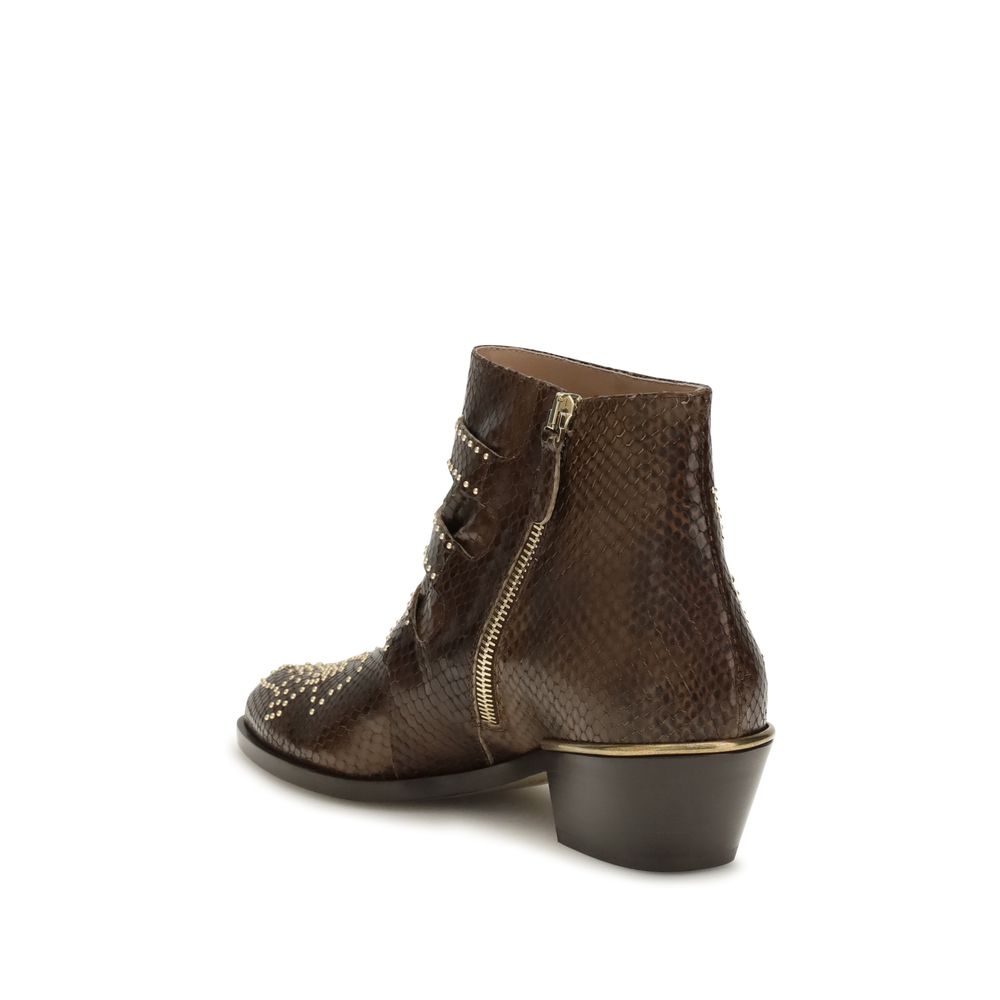 Chloé Brown Calf Leather Bos Taurus Ankle Boots | Regal Royce