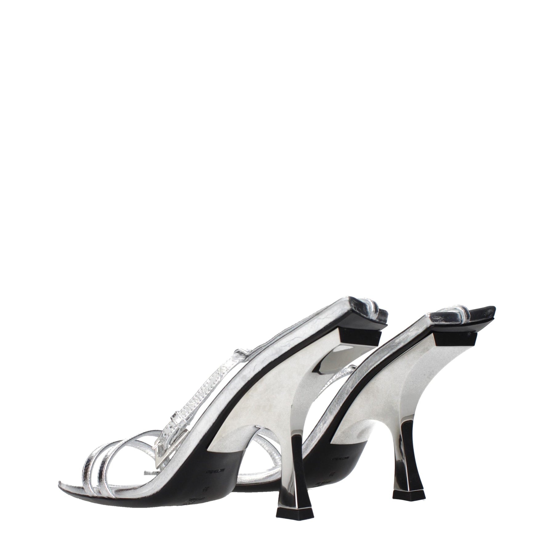 The Attico Gray Leather Stiletto Heel Sandals | Regal Royce
