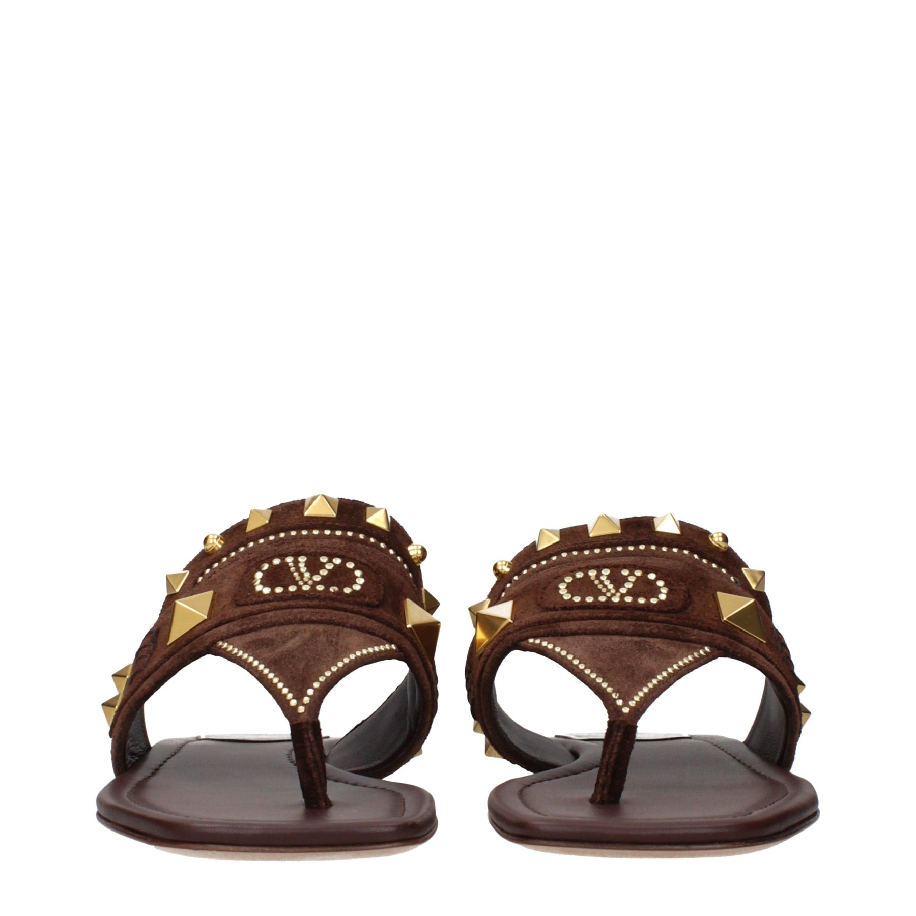 Valentino Garavani Brown Leather Flip-Flop Sandals | Regal Royce