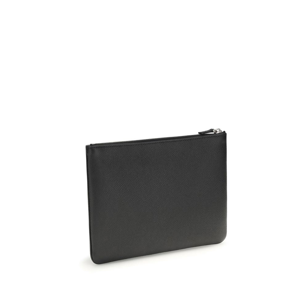 Valentino Garavani Black Calf Leather Bos Taurus Clutch Bag | Regal Royce
