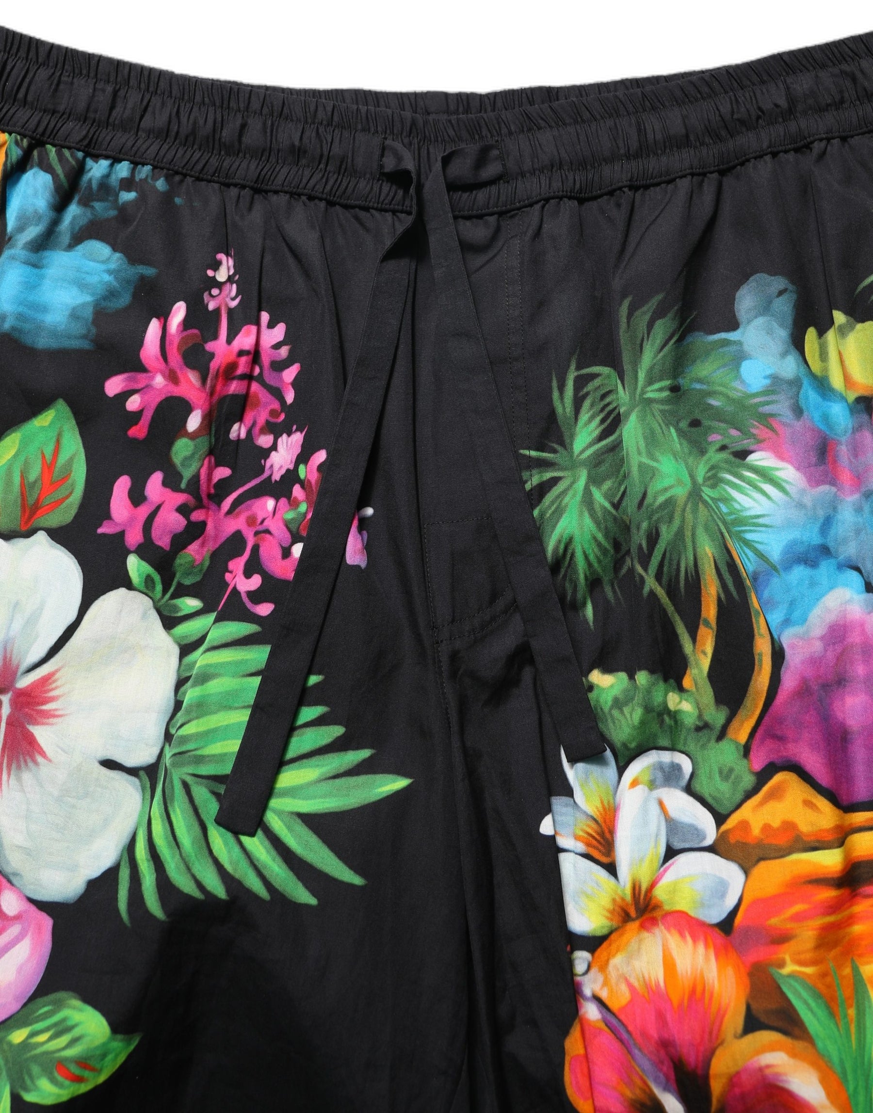 Dolce & Gabbana Black Cotton Tropical Floral Bermuda Shorts | Regal Royce