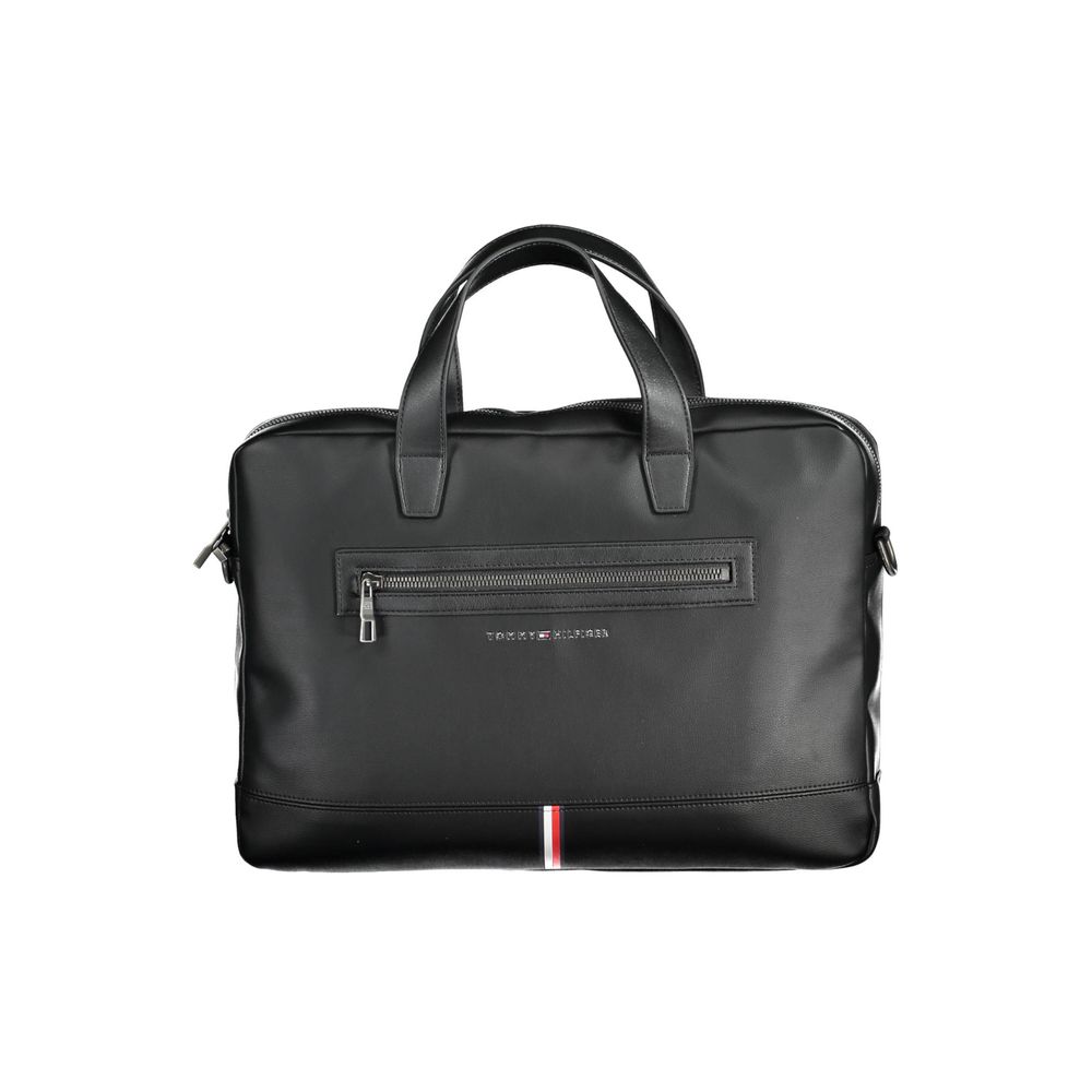 Tommy Hilfiger Black Polyurethane Men's Briefcase | Regal Royce