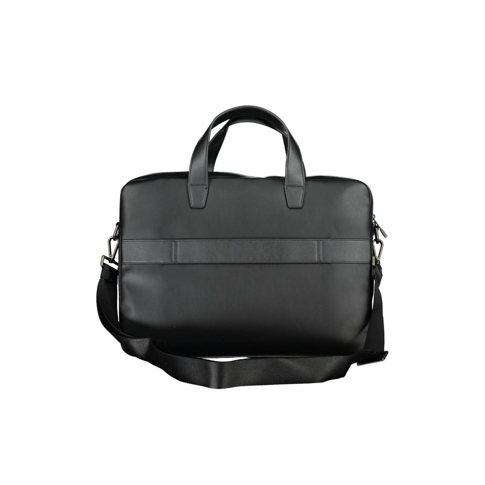 Tommy Hilfiger Black Polyurethane Men's Briefcase | Regal Royce