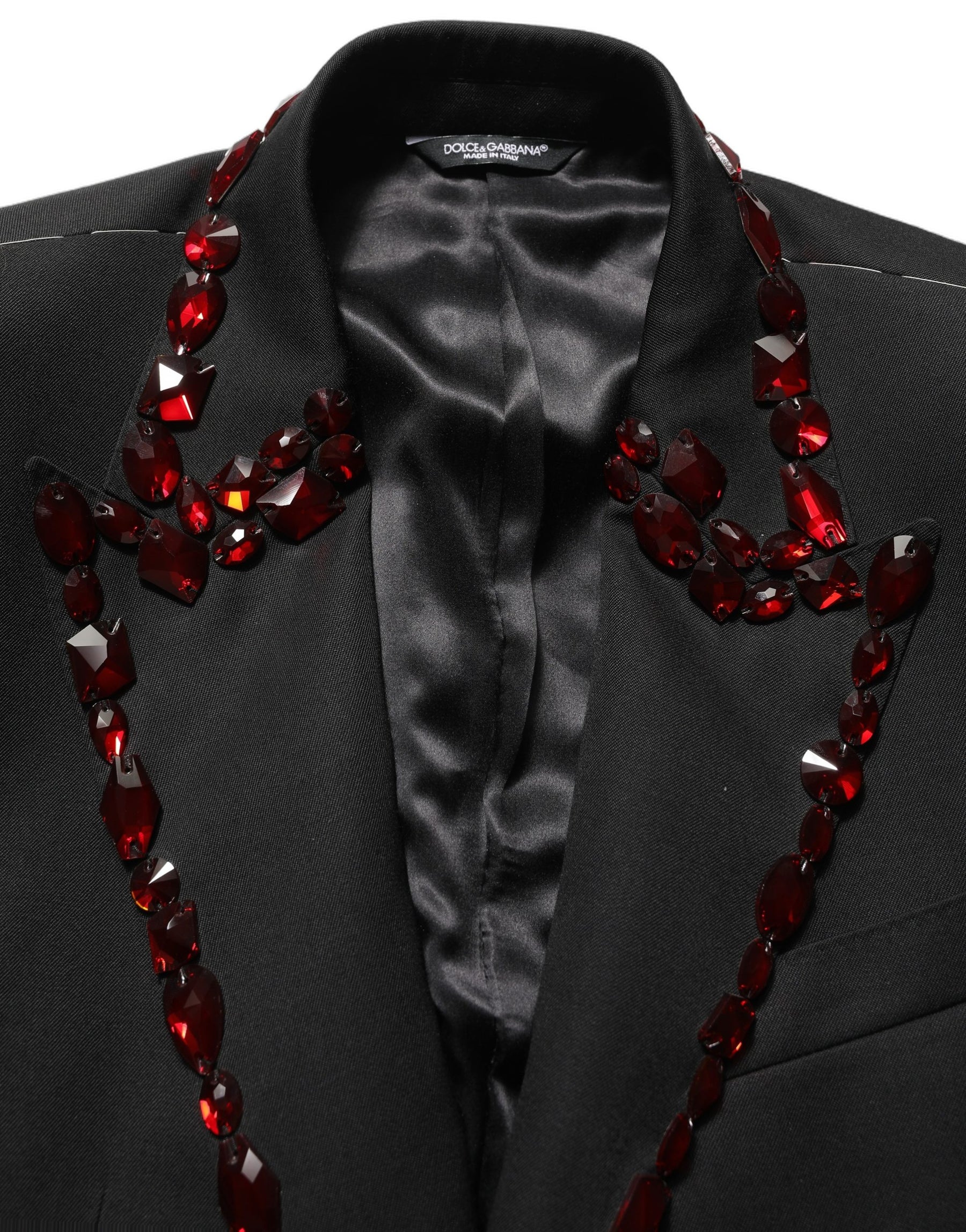 Dolce & Gabbana Black Wool Crystal Embellished 2 Piece Suit | Regal Royce