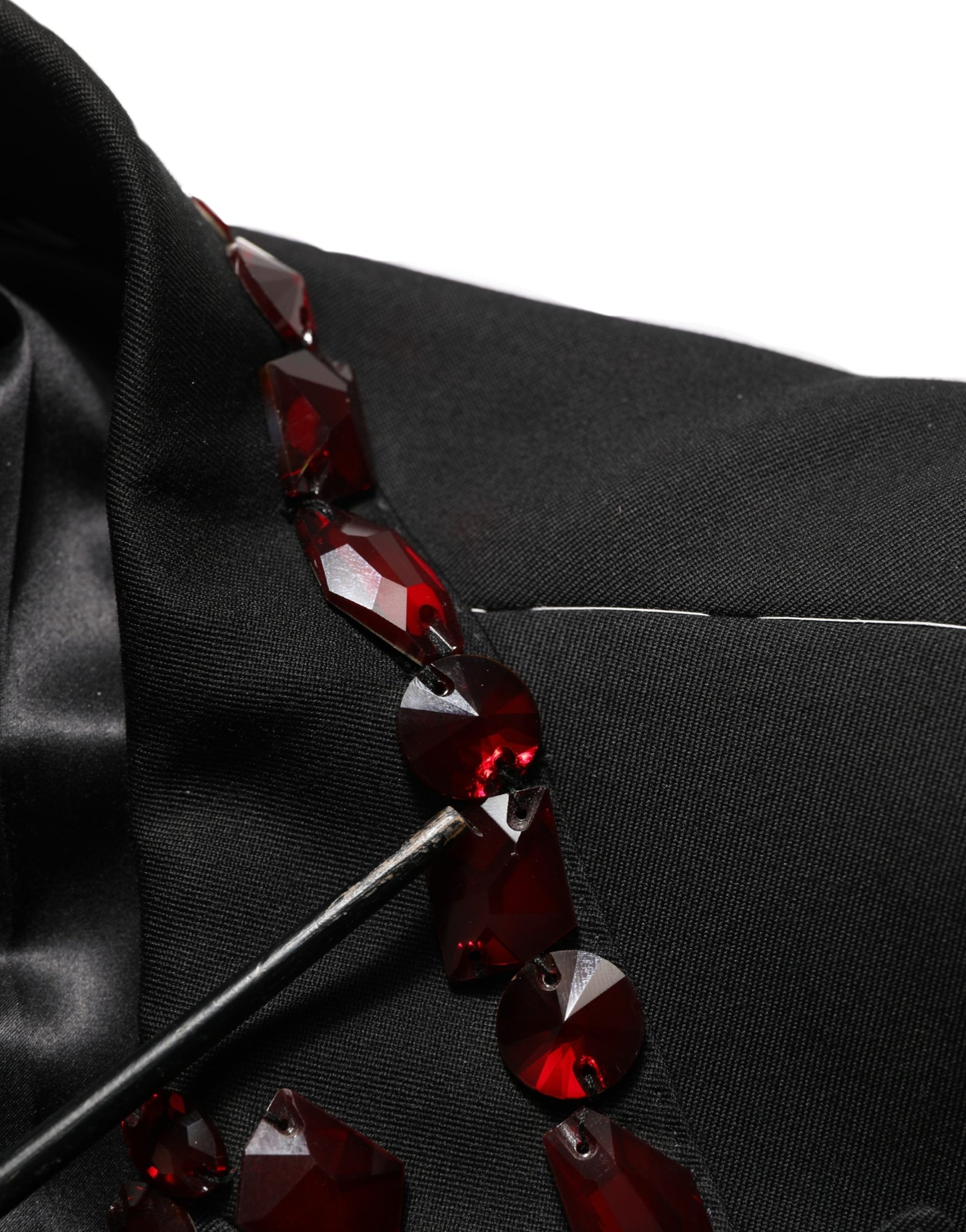Dolce & Gabbana Black Wool Crystal Embellished 2 Piece Suit | Regal Royce
