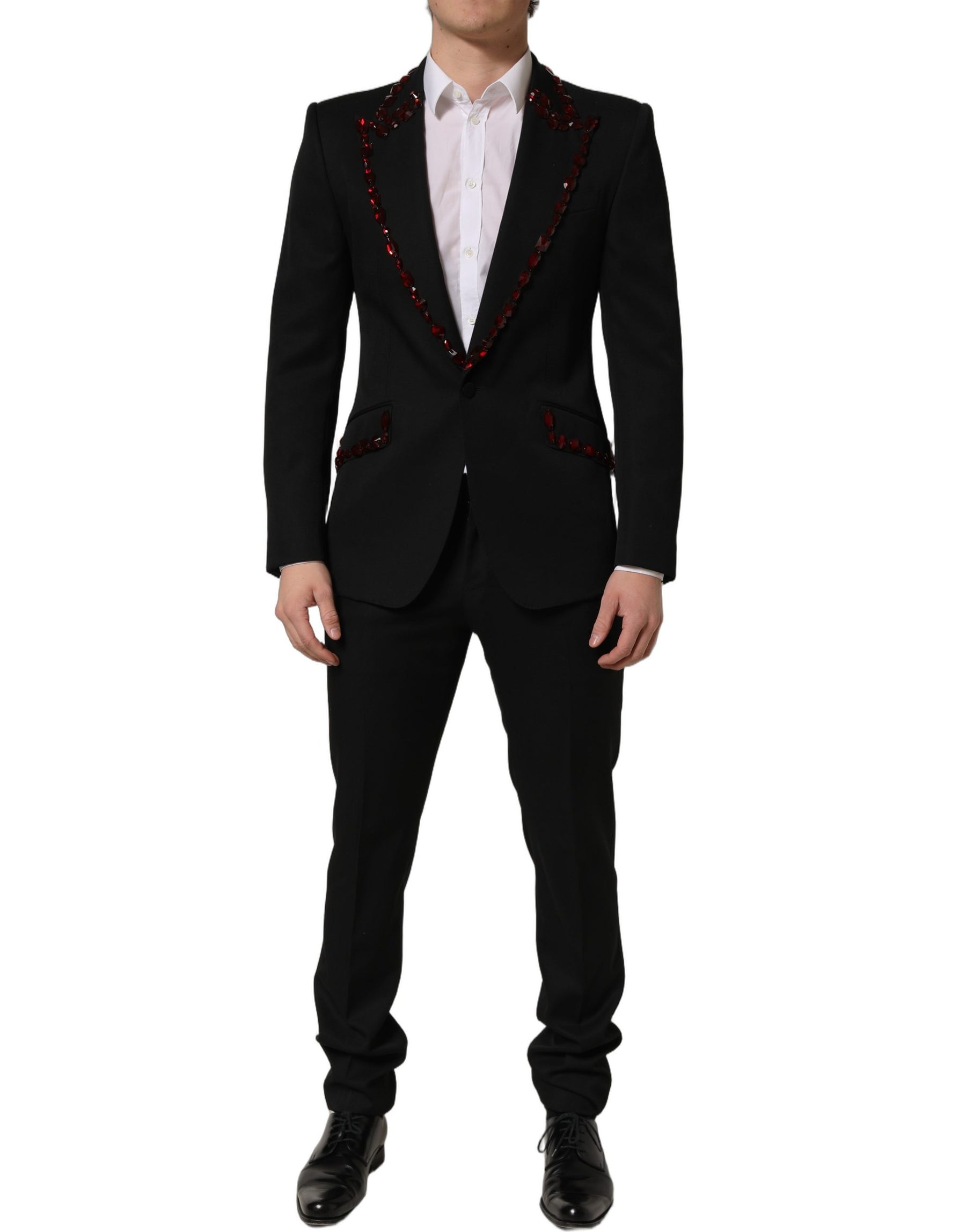 Dolce & Gabbana Black Wool Crystal Embellished 2 Piece Suit | Regal Royce