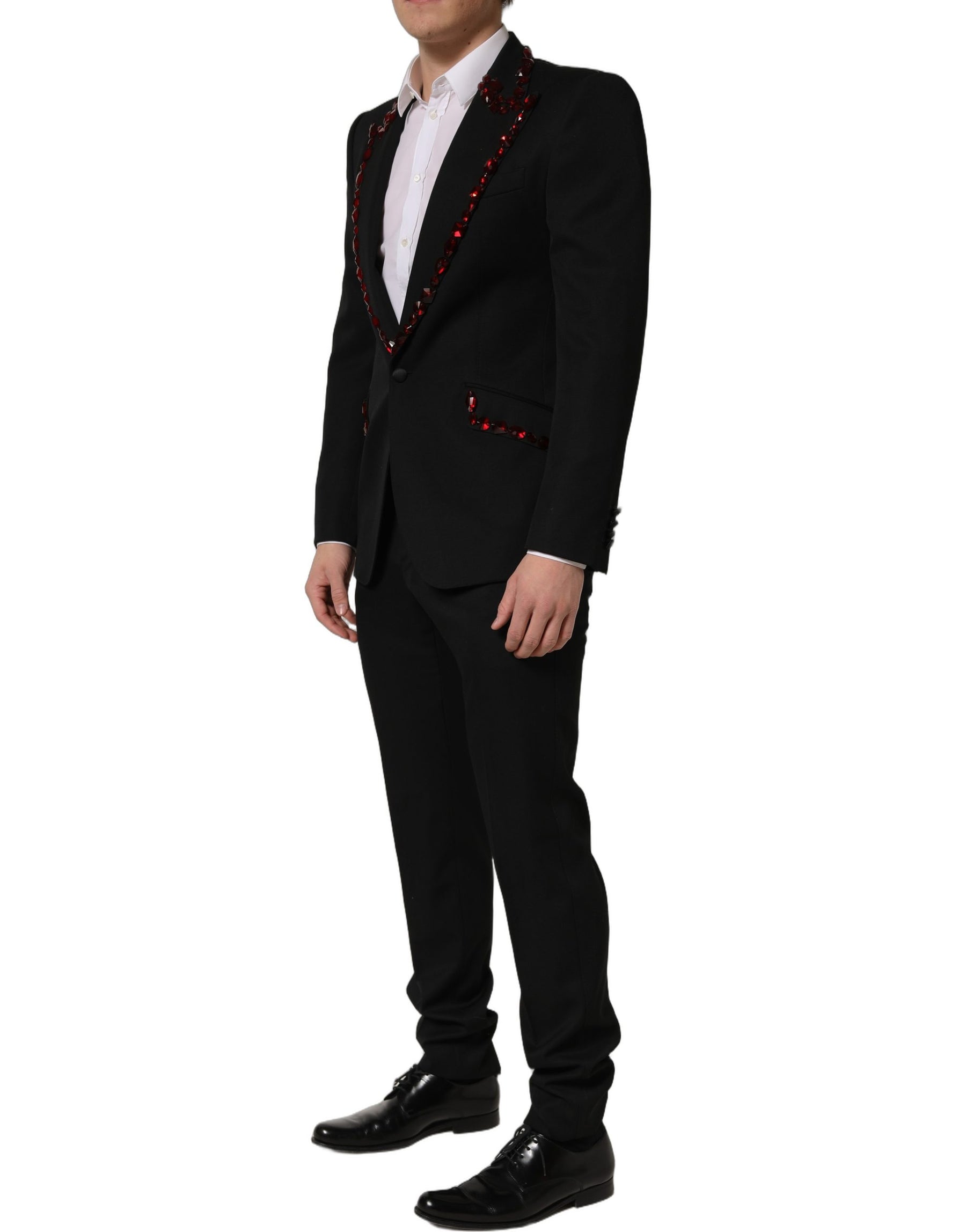 Dolce & Gabbana Black Wool Crystal Embellished 2 Piece Suit | Regal Royce