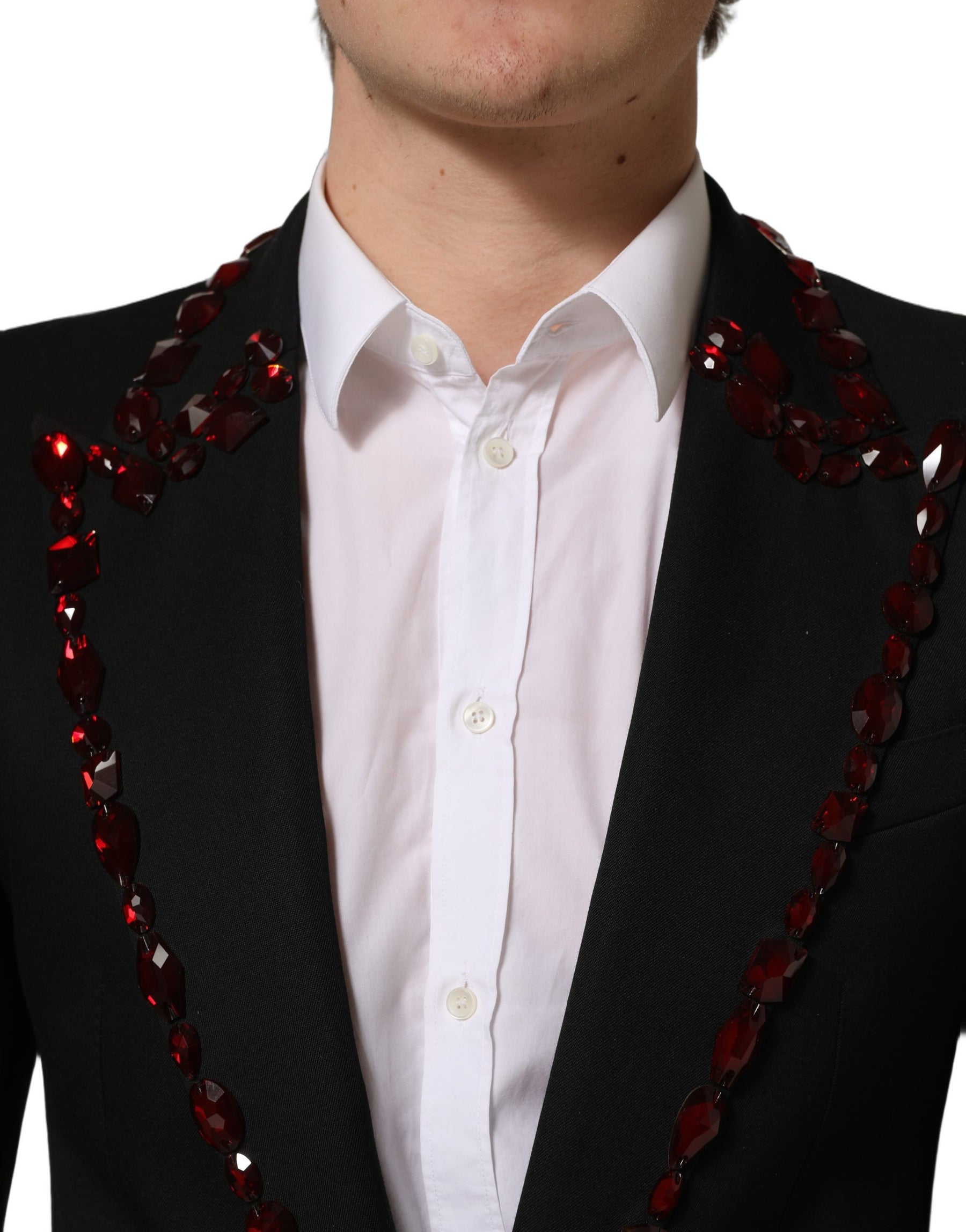 Dolce & Gabbana Black Wool Crystal Embellished 2 Piece Suit | Regal Royce