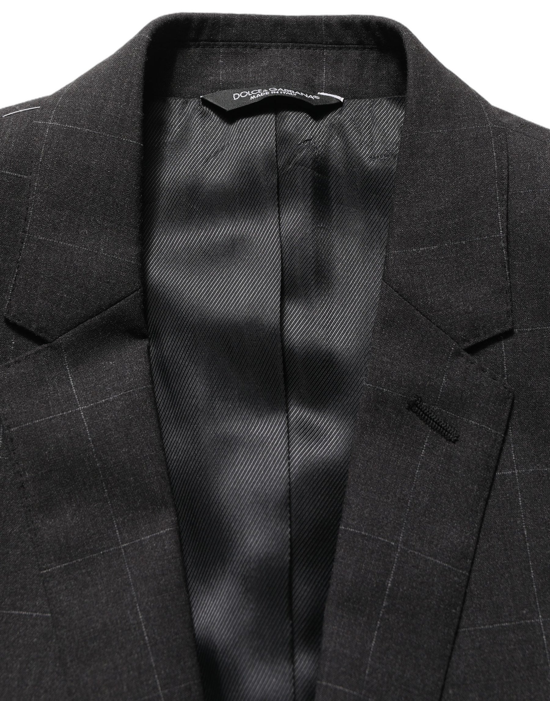 Dolce & Gabbana Black Wool Slim Fit Formal 2 Piece Men Suit | Regal Royce