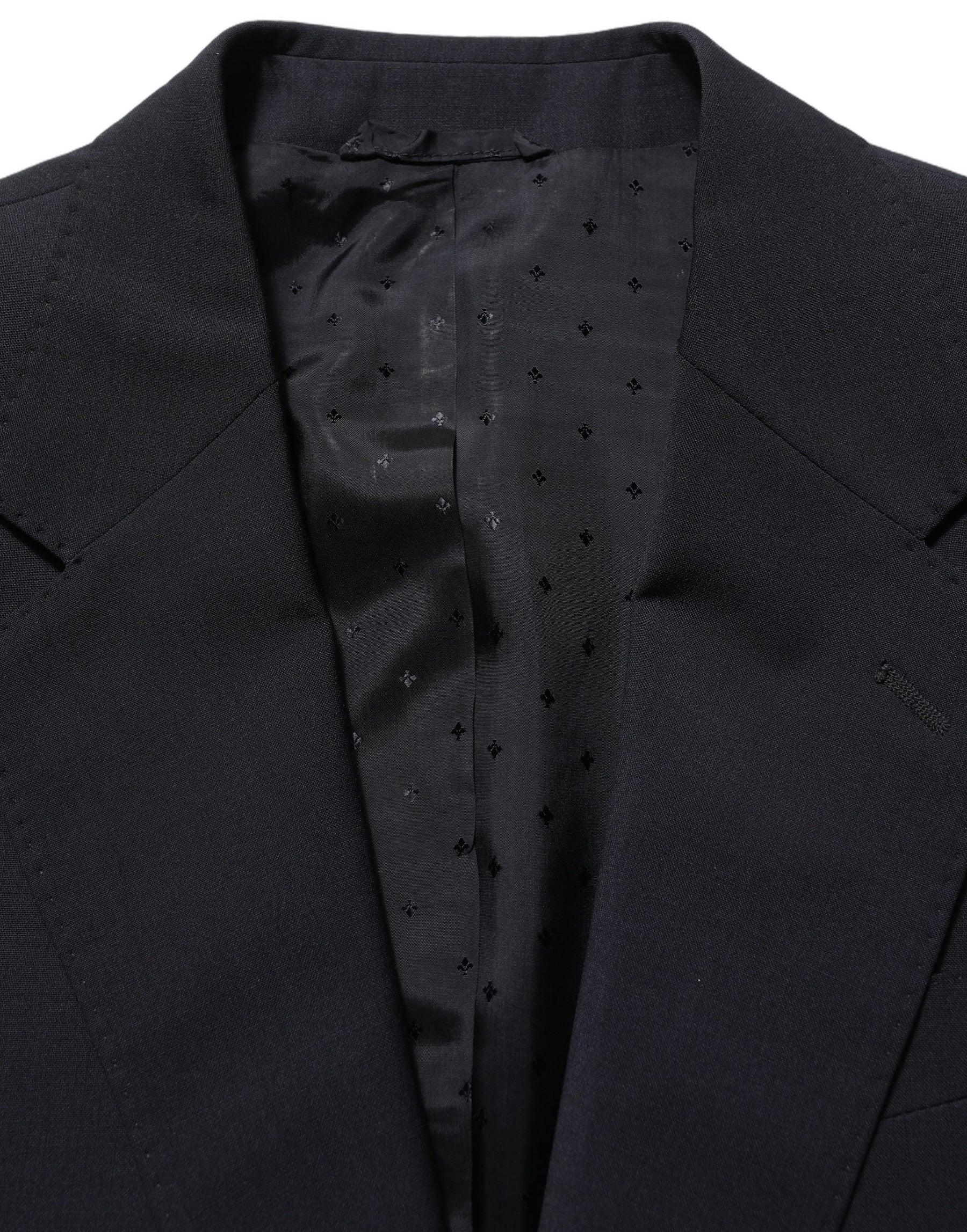 Dolce & Gabbana Black Wool Slim Fit Formal 3 Piece Men Suit | Regal Royce