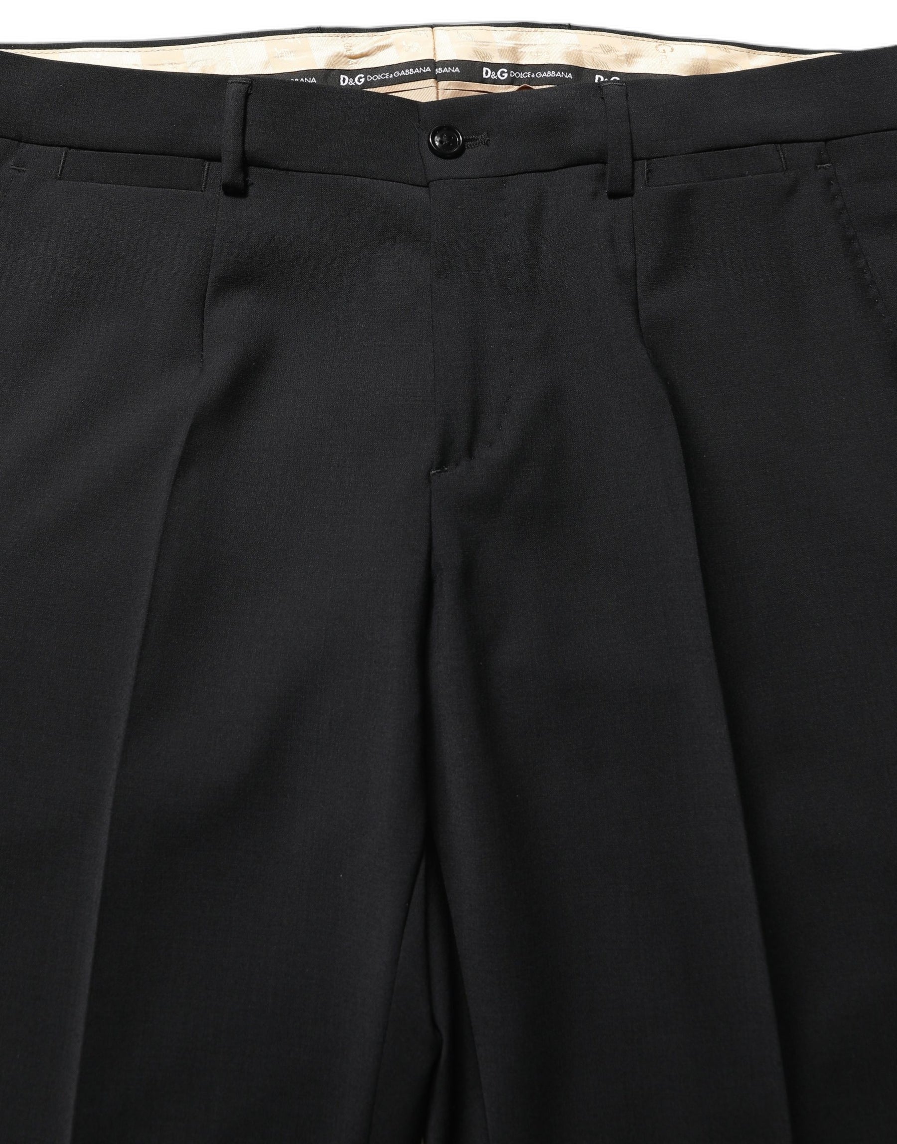 Dolce & Gabbana Black Wool Slim Fit Formal 2 Piece Men Suit | Regal Royce