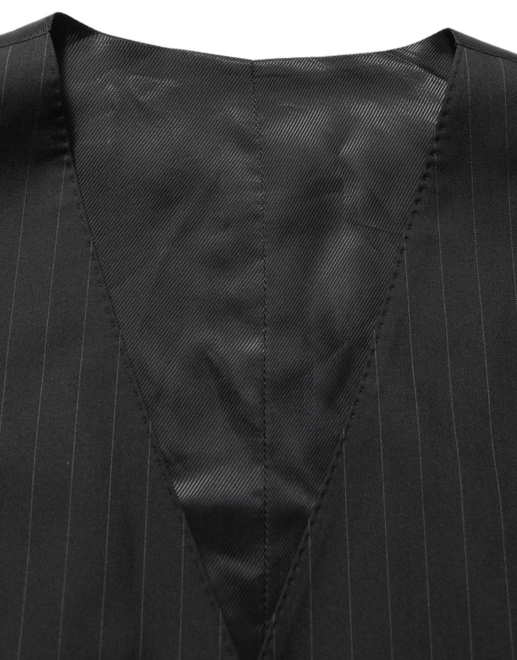 Dolce & Gabbana Black Stripes Slim Fit Formal 3 Piece Suit | Regal Royce