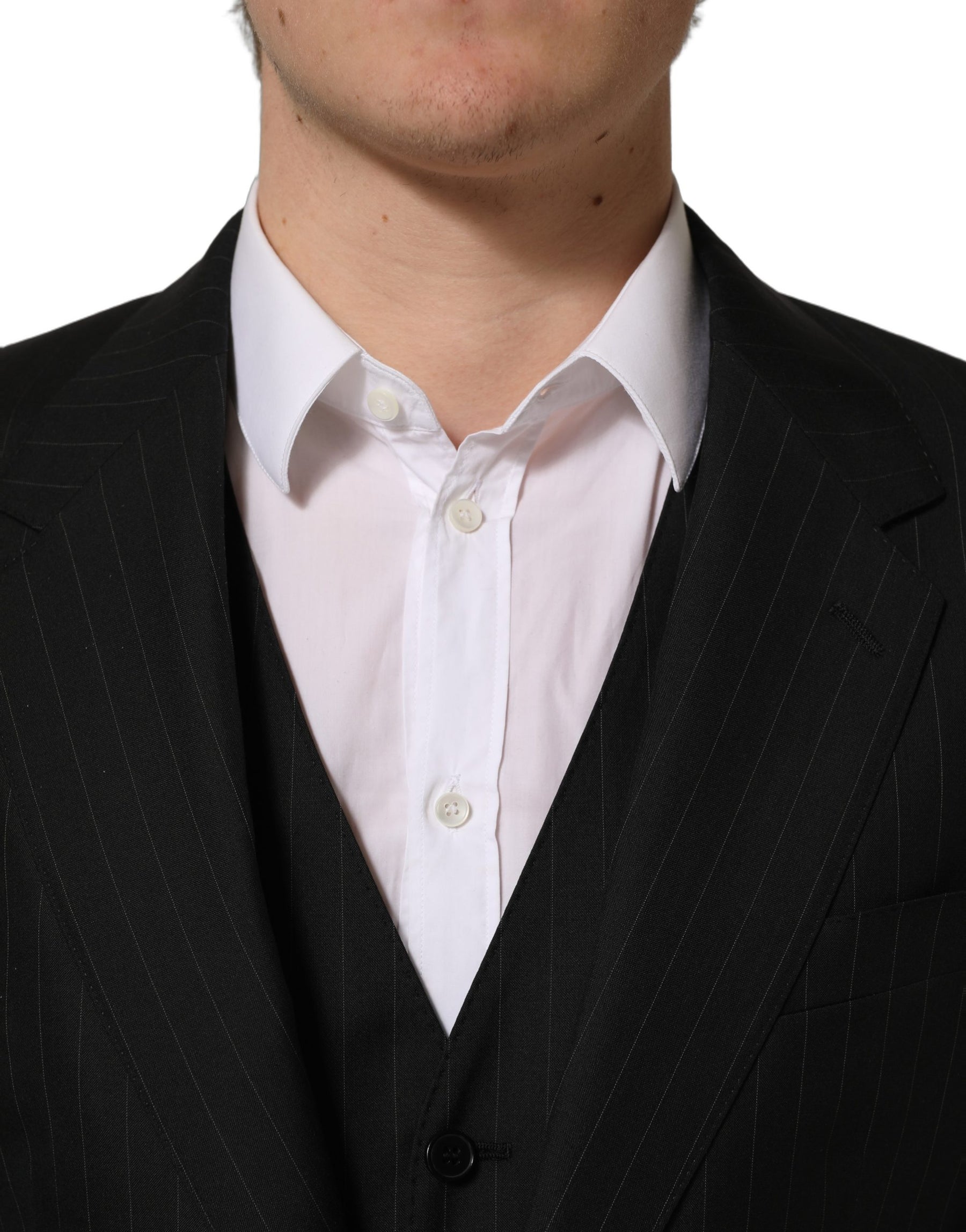 Dolce & Gabbana Black Stripes Slim Fit Formal 3 Piece Suit | Regal Royce