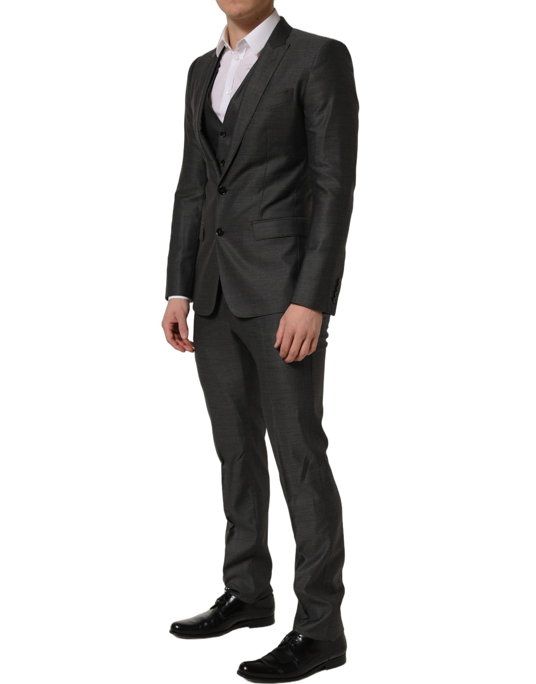 Dolce & Gabbana Gray MARTINI Slim Fit Formal 3 Piece Suit | Regal Royce