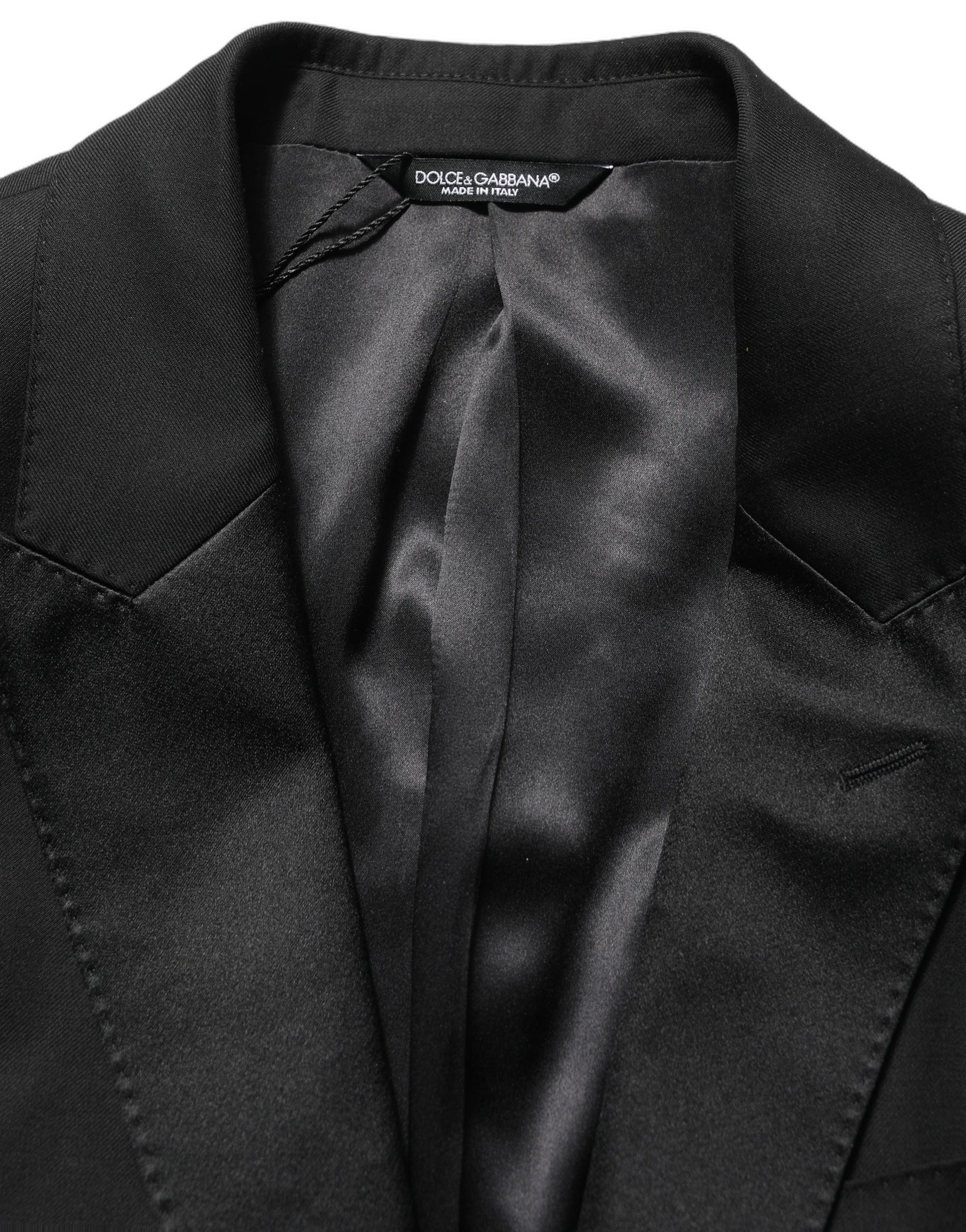 Dolce & Gabbana Black Wool Slim Fit Formal 2 Piece Men Suit | Regal Royce
