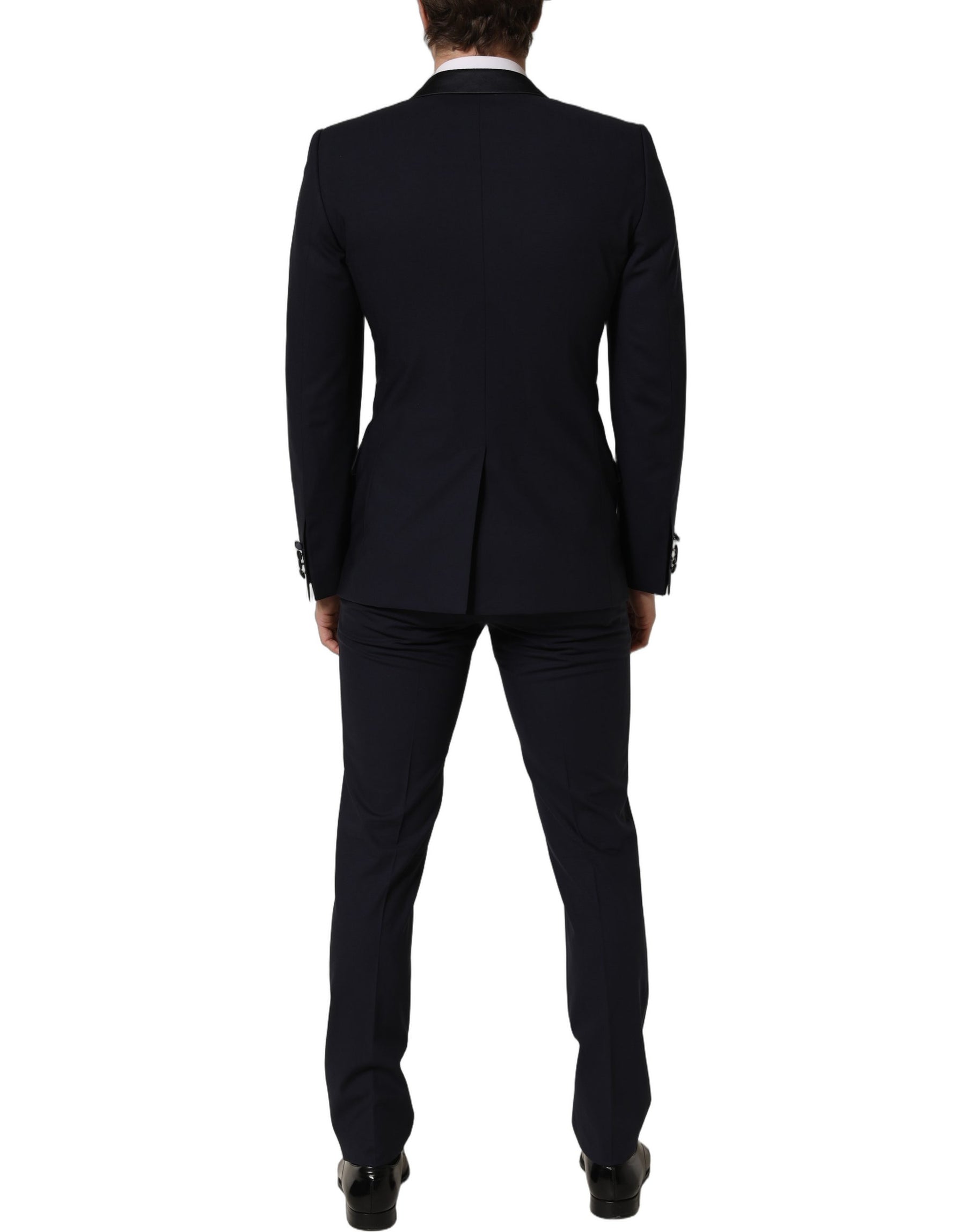 Dolce & Gabbana Black Wool Slim Fit Formal 2 Piece Men Suit | Regal Royce