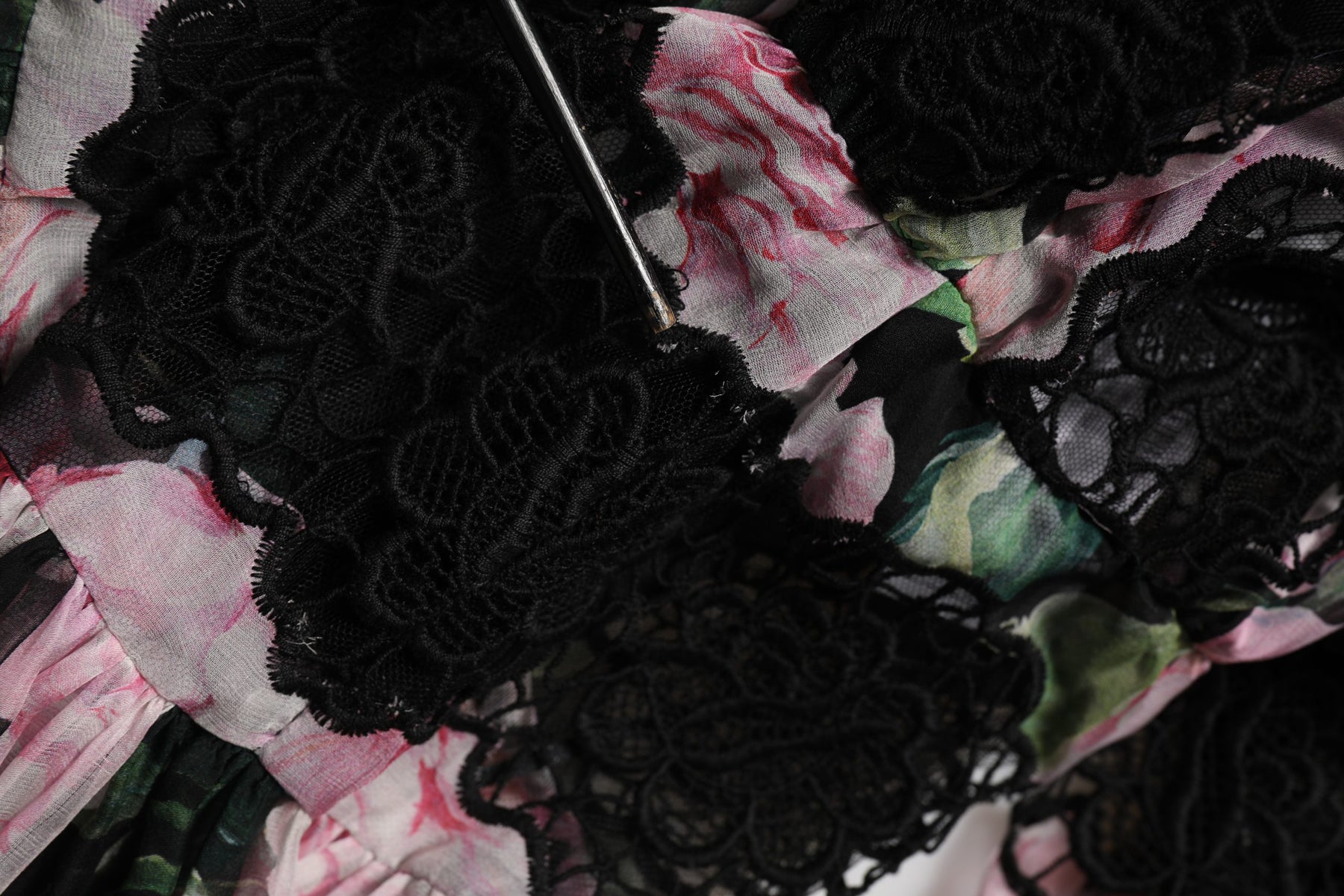 Dolce & Gabbana Black Floral Print Cotton Lace Maxi Dress | Regal Royce
