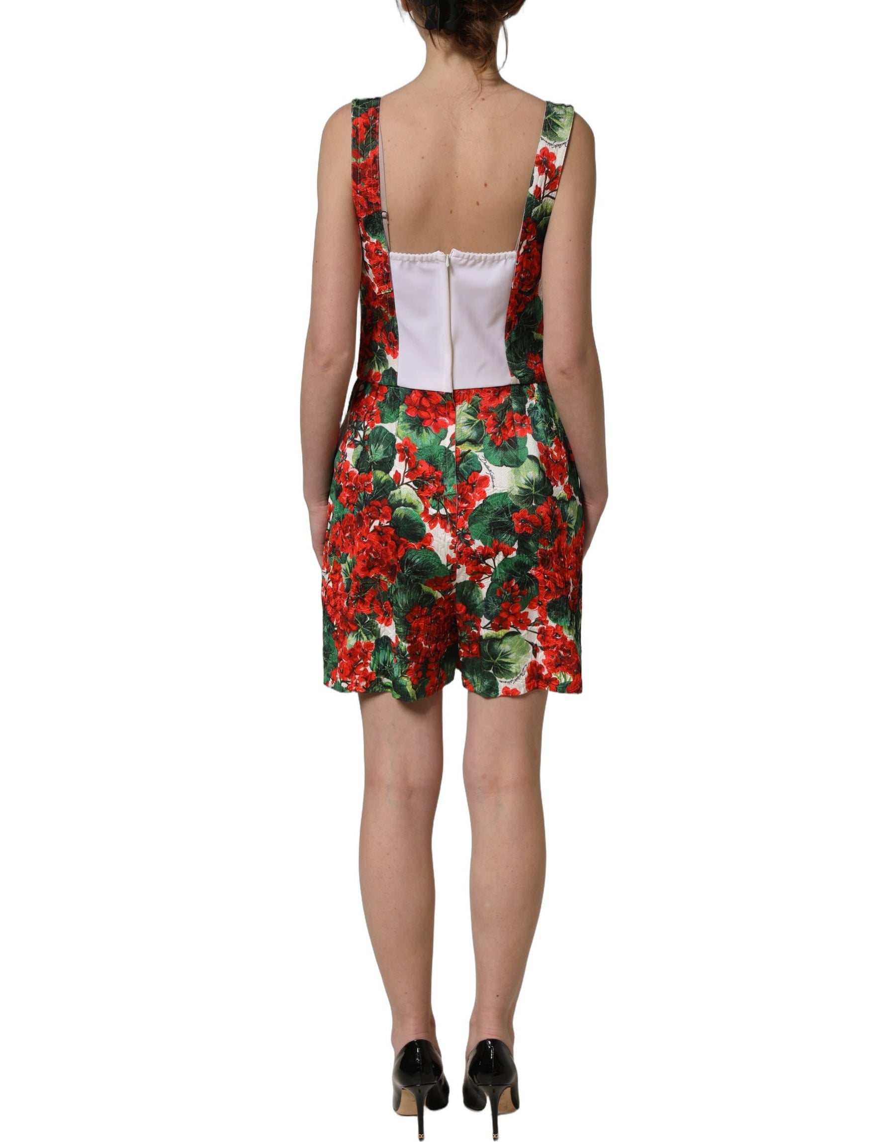 Dolce & Gabbana Multicolor Geranium Print A-line Mini Dress | Regal Royce