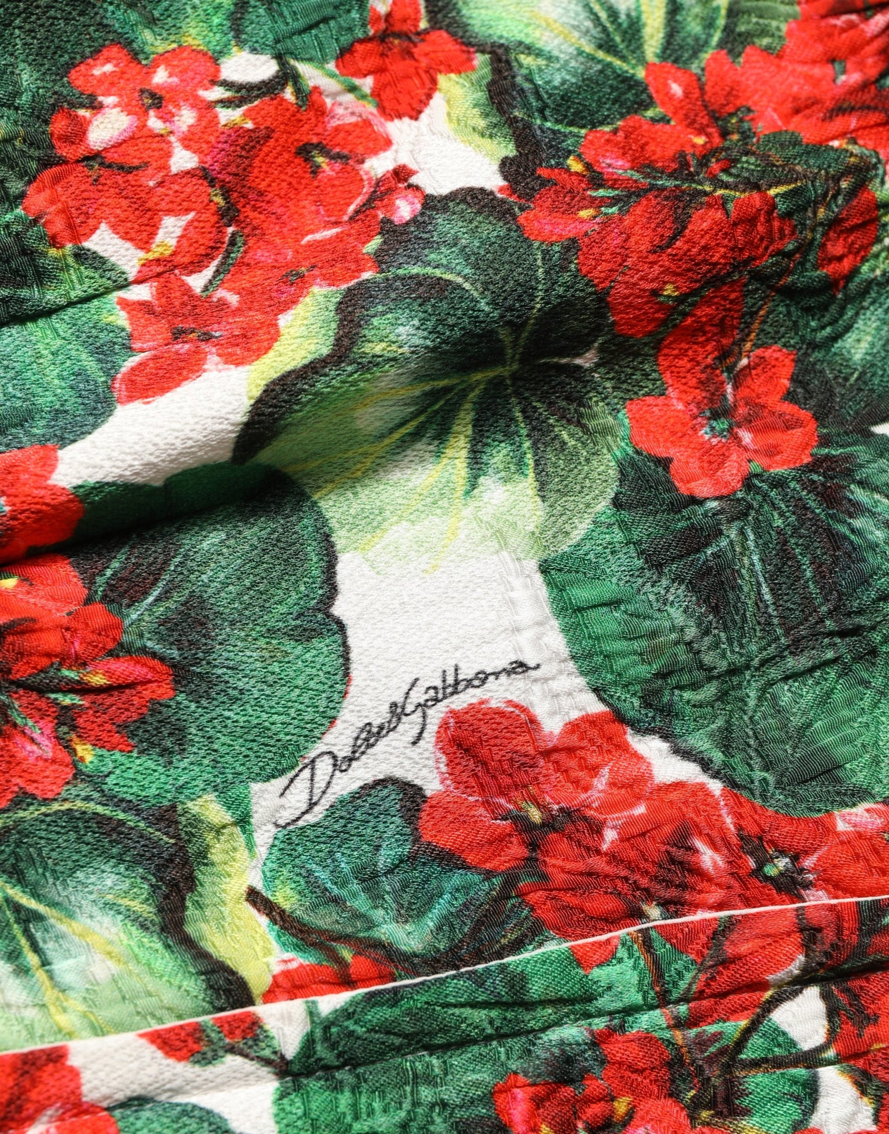 Dolce & Gabbana Multicolor Geranium Print A-line Mini Dress | Regal Royce