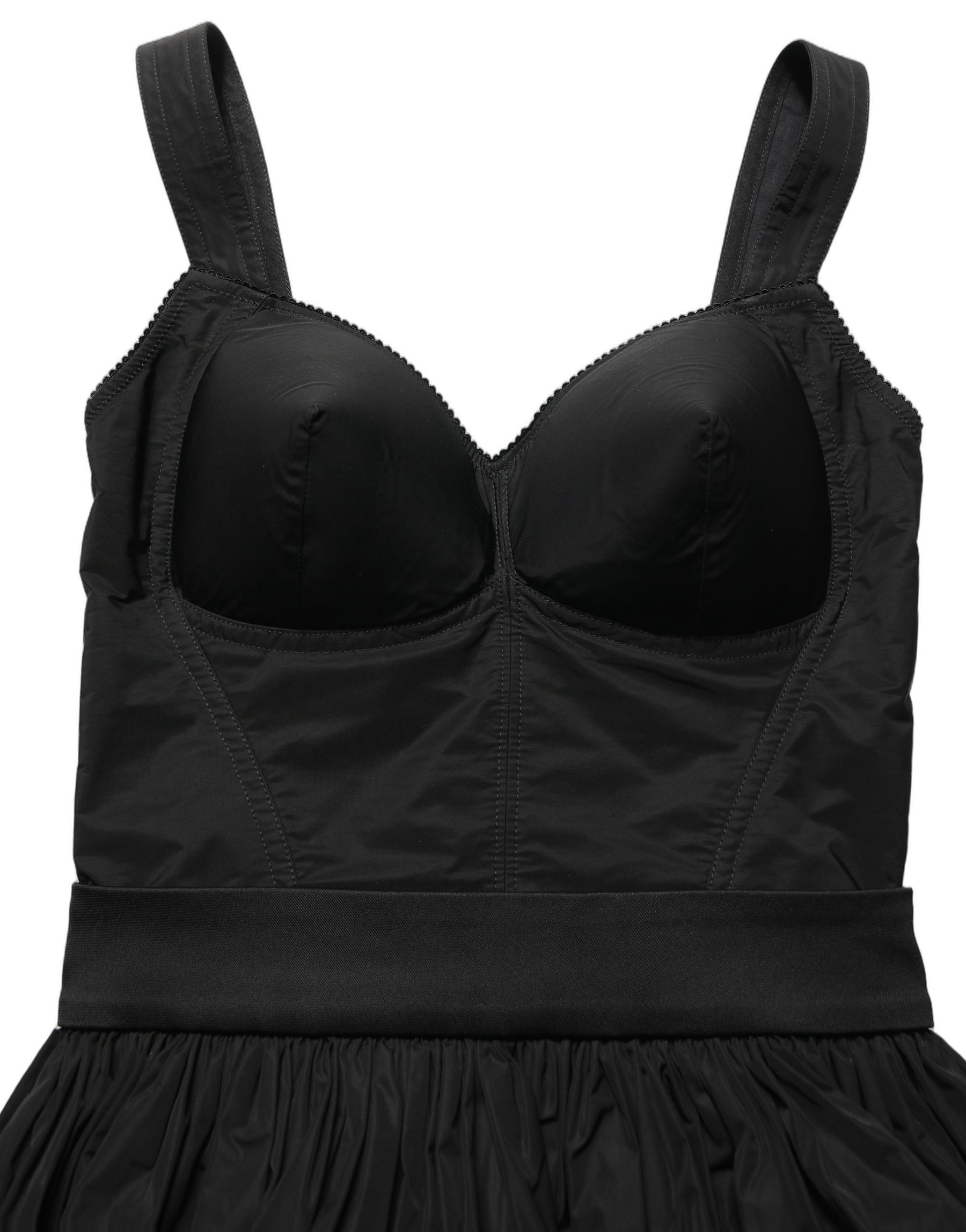 Dolce & Gabbana Black Nylon A-Line Sleeveless Mini Dress | Regal Royce