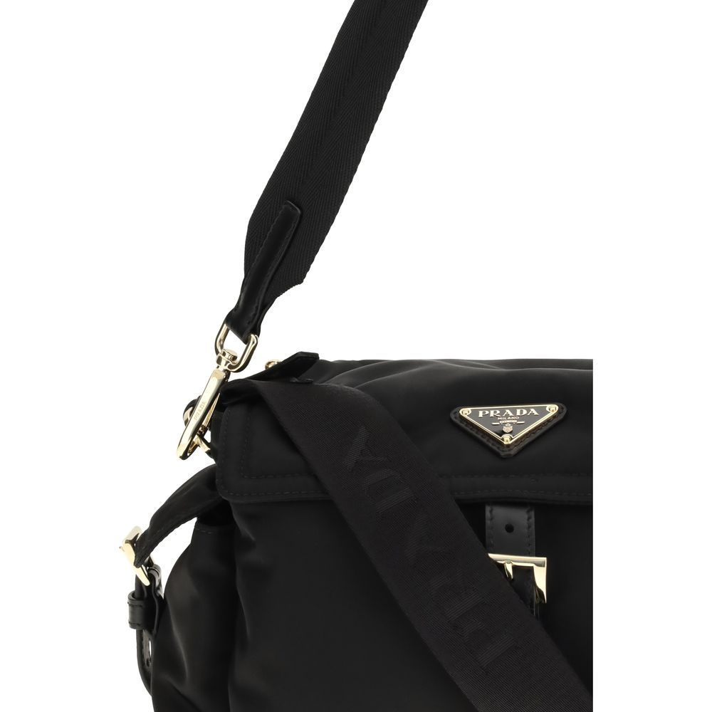 Prada Black Recycled Polyamide Shoulder Bag | Regal Royce